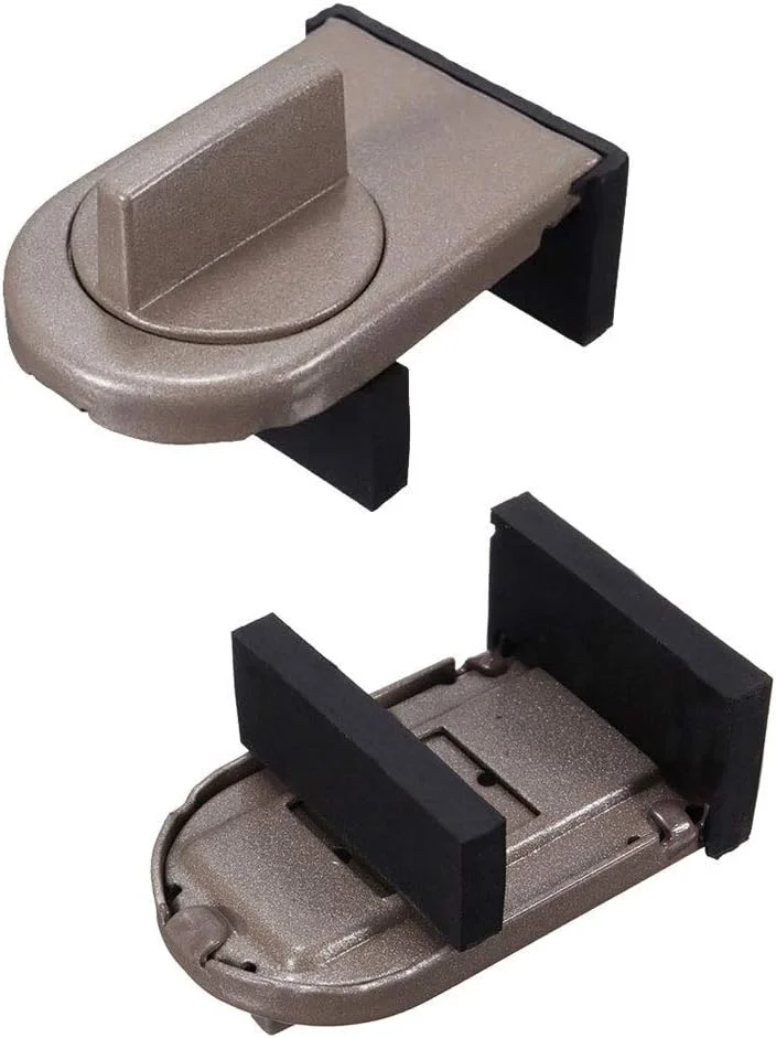 قفل ایمنی قابل تنظیم درب و پنجره Lizipai، قفل کشویی درب و پنجره، قفل کابینت، بندهای ایمنی، قفل ضد سرقت برای کودکان (قهوه ای) 2 عددی