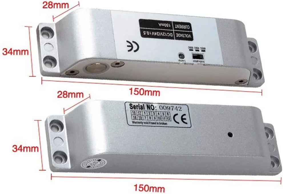 قفل زبانه برقی DC 12V ایمن برای سیستم کنترل دسترسی درب