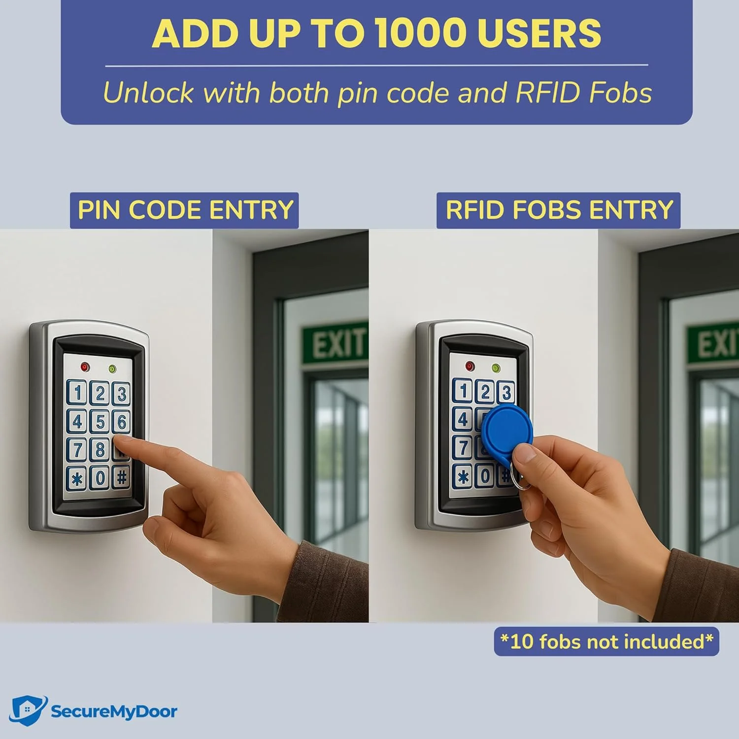 کیت کامل ورودی درب SecureMyDoor | سیستم امنیتی با قفل مگنت برقی | صفحه کلید مجاورتی با 10 عدد جاسوئیچی مجاورتی RFID | ایده آل برای کنترل دسترسی درب های مسکونی و تجاری کیت کامل ورودی درب SecureMyDoor | سیستم امنیتی با قفل مگنت برقی | صفحه کلید مجاورتی با 10 عدد جاسوئیچی مجاورتی RFID | ایده آل برای کنترل دسترسی درب های مسکونی و تجاری