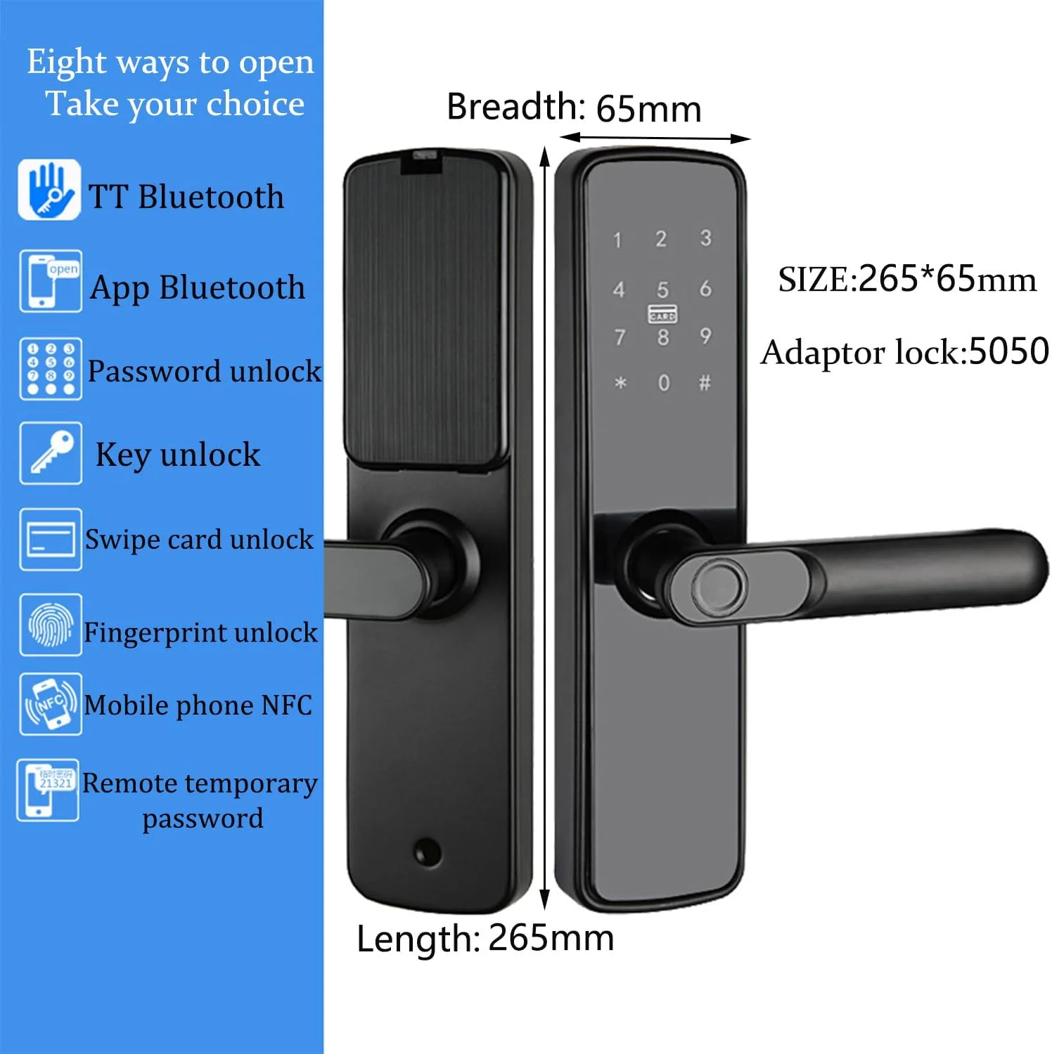 قفل هوشمند درب Seocsing 5 در 1 بدون کلید با اثر انگشت، قفل بلوتوثی درب با صفحه کلید و دستگیره، قفل الکترونیکی اثر انگشتی با کنترل برنامه TT Lock برای خانه، دفتر و آپارتمان قفل هوشمند درب Seocsing 5 در 1 بدون کلید با اثر انگشت، قفل بلوتوثی درب با صفحه کلید و دستگیره، قفل الکترونیکی اثر انگشتی با کنترل برنامه TT Lock برای خانه، دفتر و آپارتمان