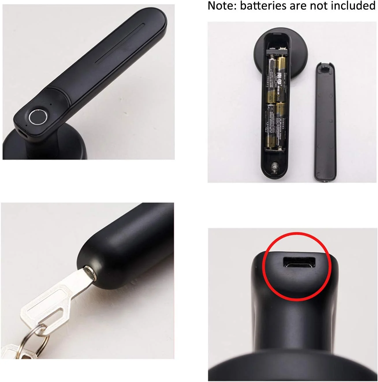 قفل درب امنیتی، قفل درب الکتریکی اثر انگشتی هوشمند با کلید مکانیکی حسگر اتوماتیک قفل امنیتی بی سیم آلیاژ روی مناسب برای دستگیره چپ و راست برای آپارتمان اداری منزل