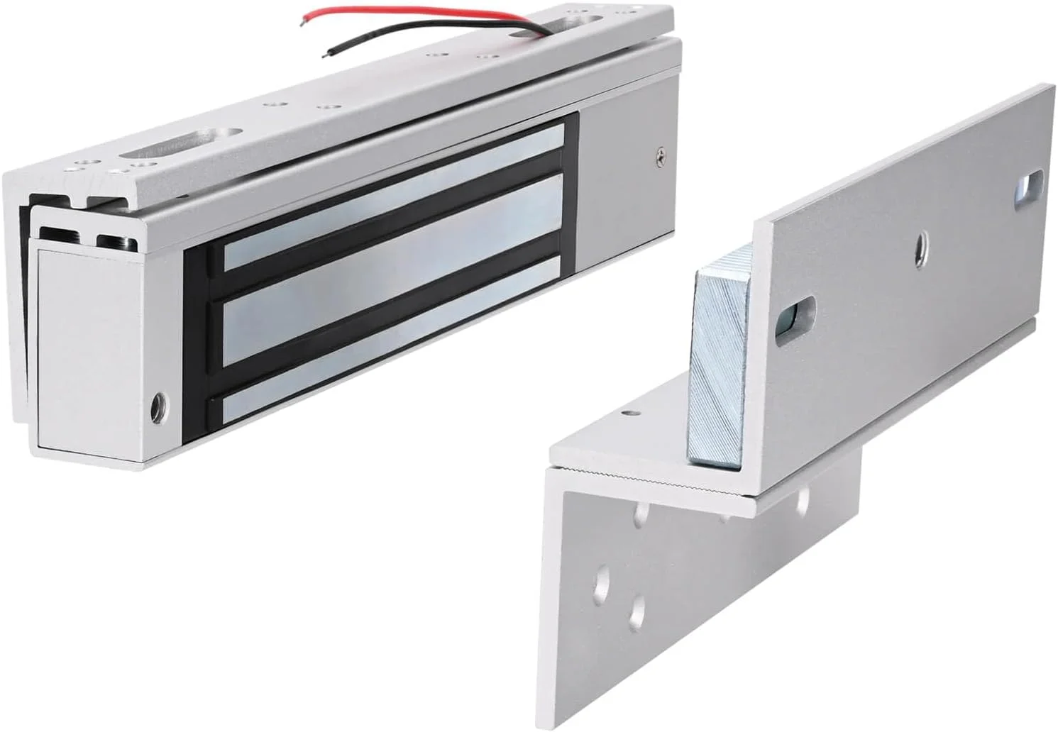 قفل درب مغناطیسی برقی YUHANUS با براکت Z و L، ضد آب مناسب فضای باز، نیروی نگهداری 280 کیلوگرم، قفل الکترومغناطیسی 12 ولت DC، حالت NC ایمن در برابر خرابی برای سیستم کنترل دسترسی