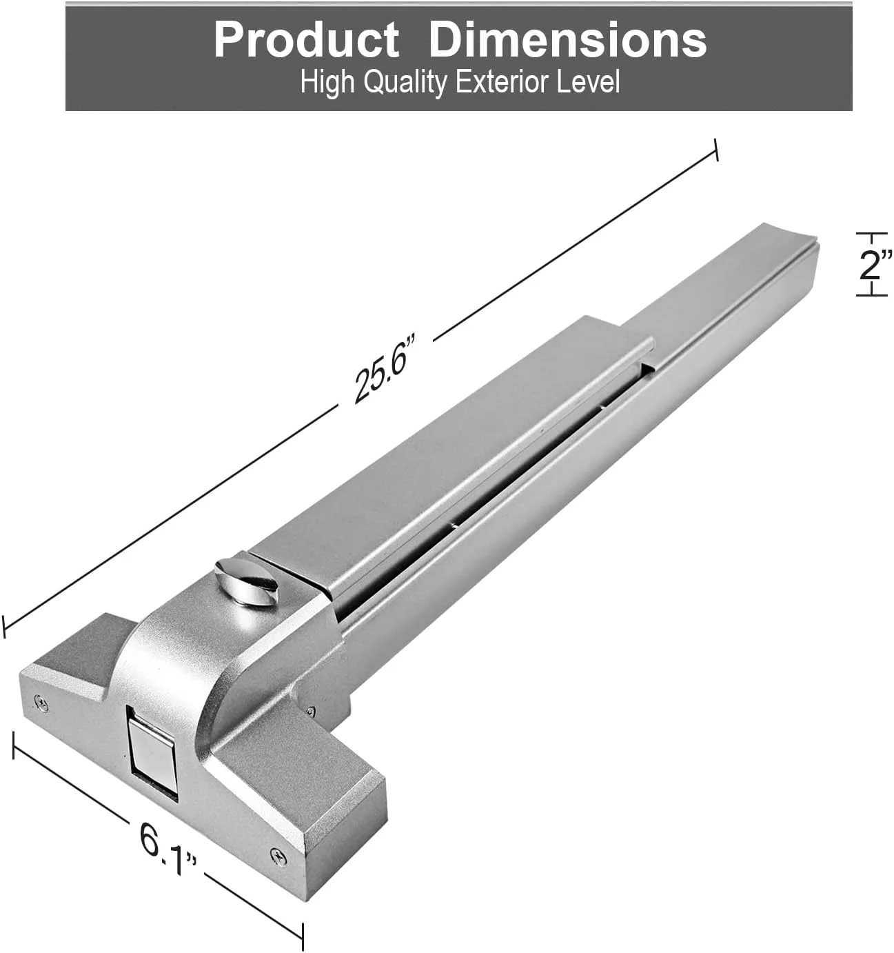 قفل میله فشاری درب BST با اهرم بیرونی - دستگاه خروج اضطراری استیل ضد زنگ برای درب های خروجی اضطراری تجاری فلزی و چوبی 71 تا 90 سانتی متر قفل میله فشاری درب BST با اهرم بیرونی - دستگاه خروج اضطراری استیل ضد زنگ برای درب های خروجی اضطراری تجاری فلزی و چوبی 71 تا 90 سانتی متر