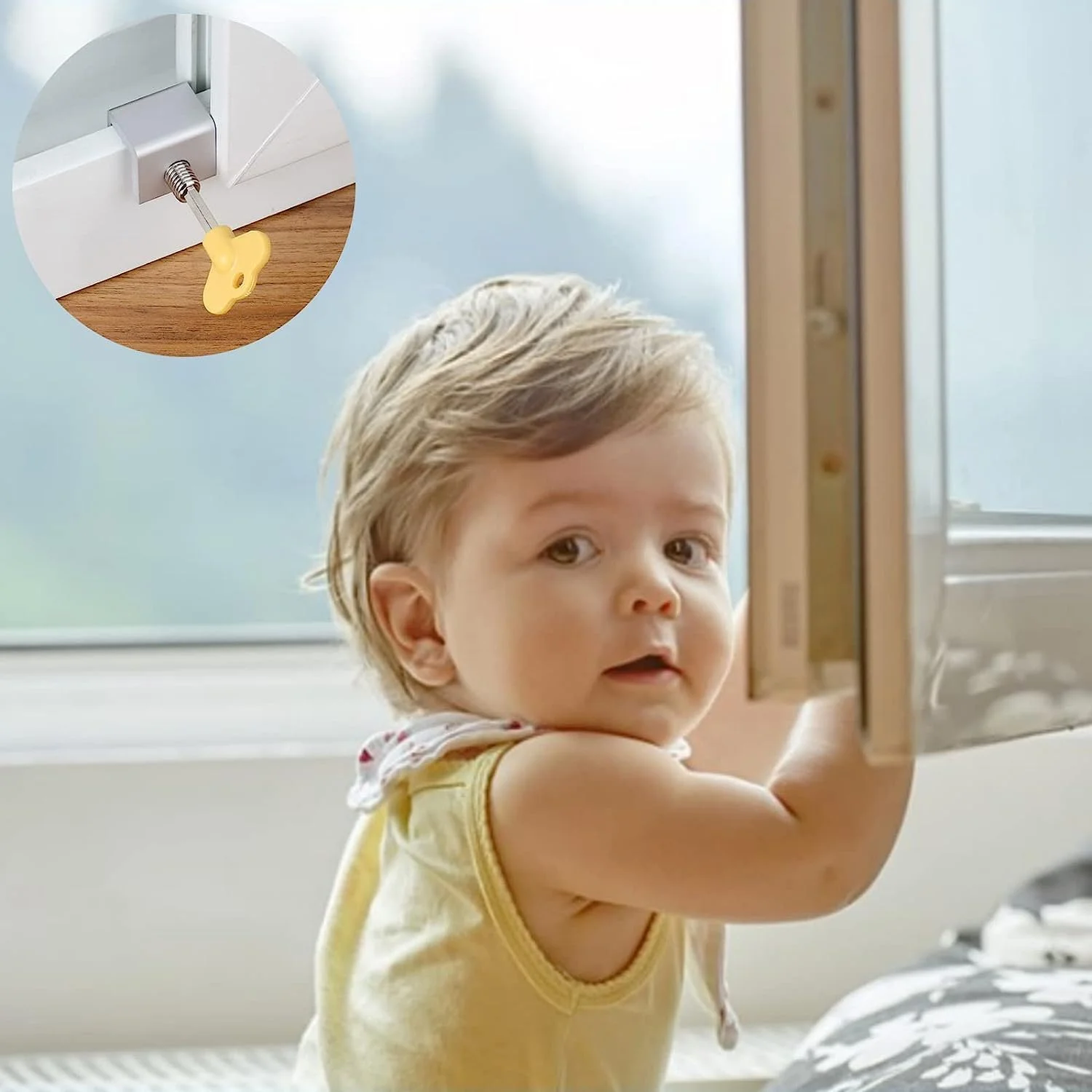 قفل پنجره کشویی خزنه با کلید، 8 ست قفل درب کشویی آلومینیومی برای درب کشویی عمودی و افقی، نصب آسان میله های ایمنی پنجره، قفل های ایمنی قابل تنظیم برای پاسیو اتاق خواب