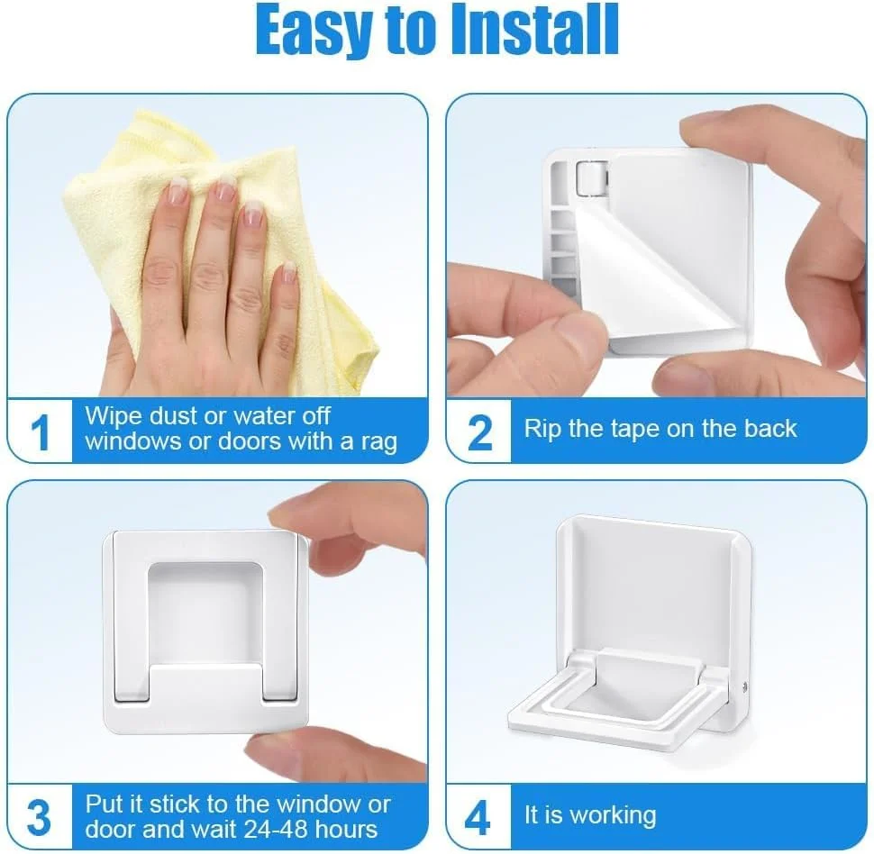 قفل درب کشویی کودک خزنا، 4 عدد قفل درب شیشه ای کشویی کودک، قفل درب کمد کشویی، محافظ کودک و حیوانات خانگی از درب کشویی، قفل ایمنی کودک بدون کلید برای درب پاسیو، درب کمد (سفید، کوچک)