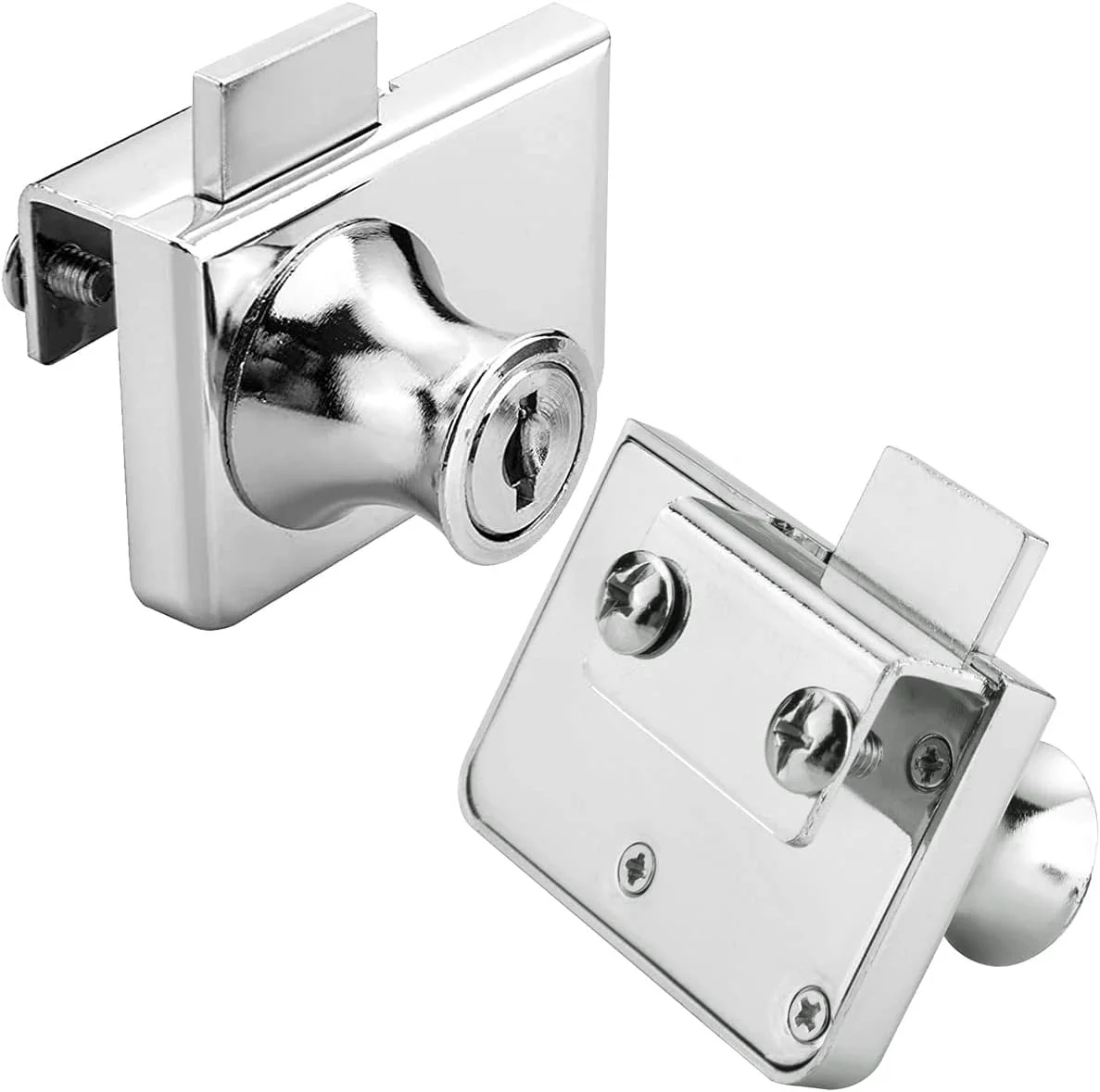 قفل امنیتی دو طرفه Lizipai، مناسب برای درب شیشه ای 0.2-1.8 سانتی متر، کلید جداگانه بدون نیاز به سوراخکاری، آلیاژ روی