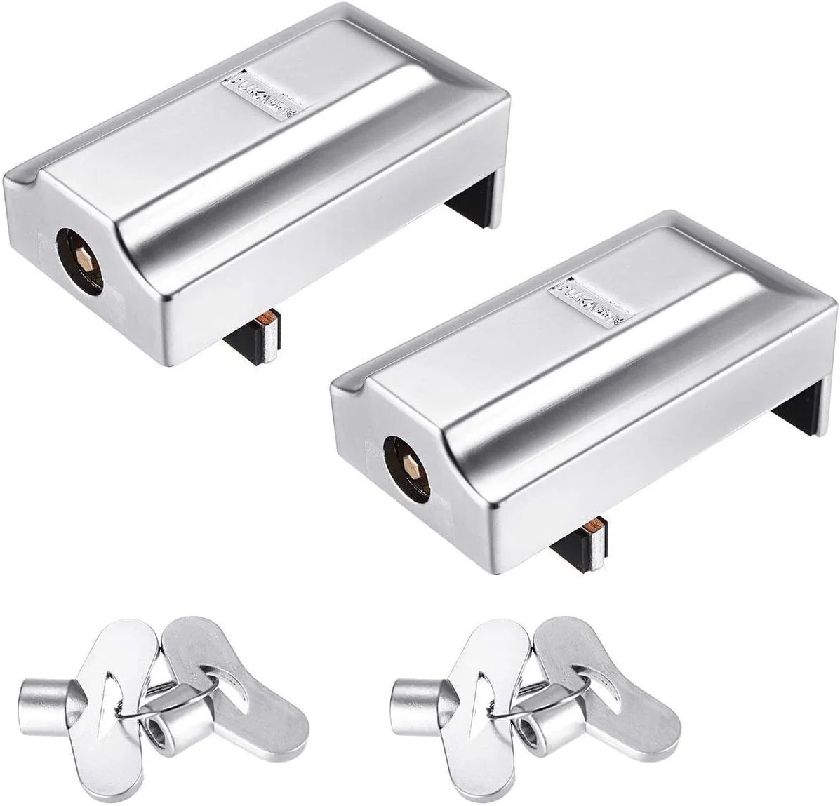 قفل کشویی درب و پنجره روبیک با 2 کلید، قفل استاپر ضد سرقت آلیاژ روی قابل تنظیم برای ایمنی کودک (2 عددی)