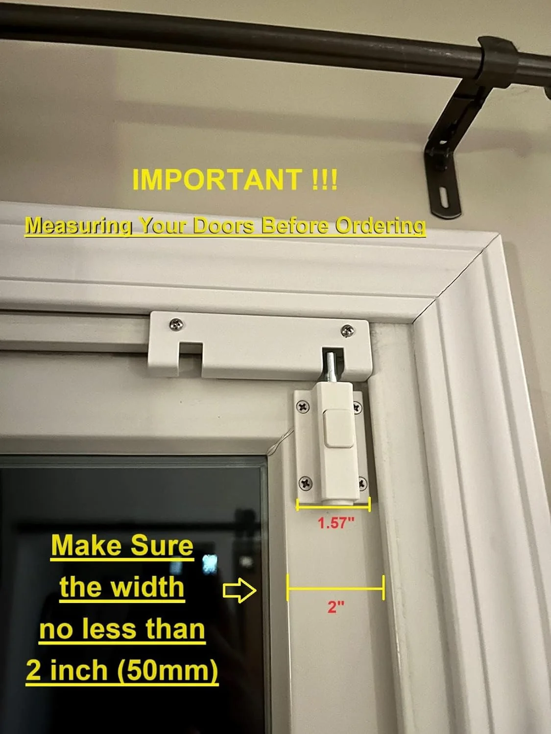 قفل درب کشویی SDGINA - قفل درب پاسیو کشویی برای درهای شیشه ای، قفل های ایمنی کودک