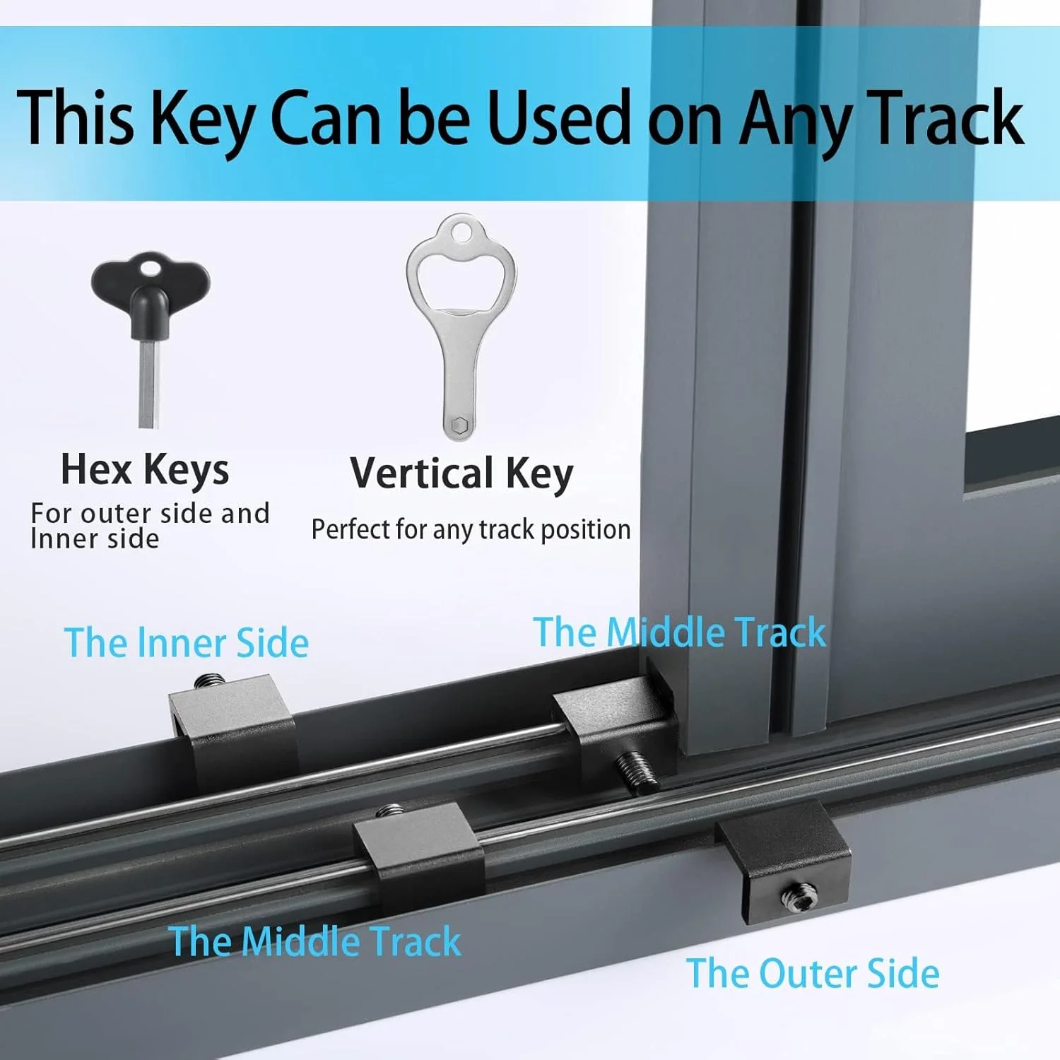 ۶ عدد قفل پنجره کشویی، قفل پنجره قابل تنظیم با کلید، امکان کنترل باز یا بسته شدن جزئی پنجره، قفل پنجره برای درهای پنجره کشویی عمودی و افقی، برای خانه و محل کار (مشکی)