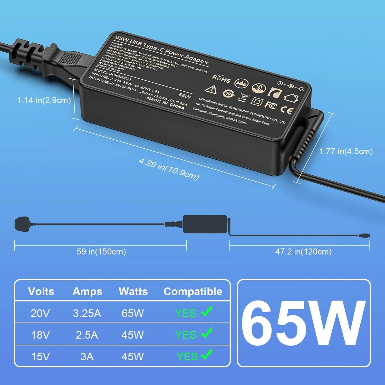 شارژر لپ تاپ 65 واتی USB C سازگار با جدیدترین لپ تاپ های لنوو ThinkPad Ideapad Legion Go، HP، Dell، ASUS، Acer، Samsung Galaxy، Huawei، MSI و سایر کروم بوک های Type C آداپتور برق جهانی شارژر لپ تاپ 65 واتی USB C سازگار با جدیدترین لپ تاپ های لنوو ThinkPad Ideapad Legion Go، HP، Dell، ASUS، Acer، Samsung Galaxy، Huawei، MSI و سایر کروم بوک های Type C آداپتور برق جهانی