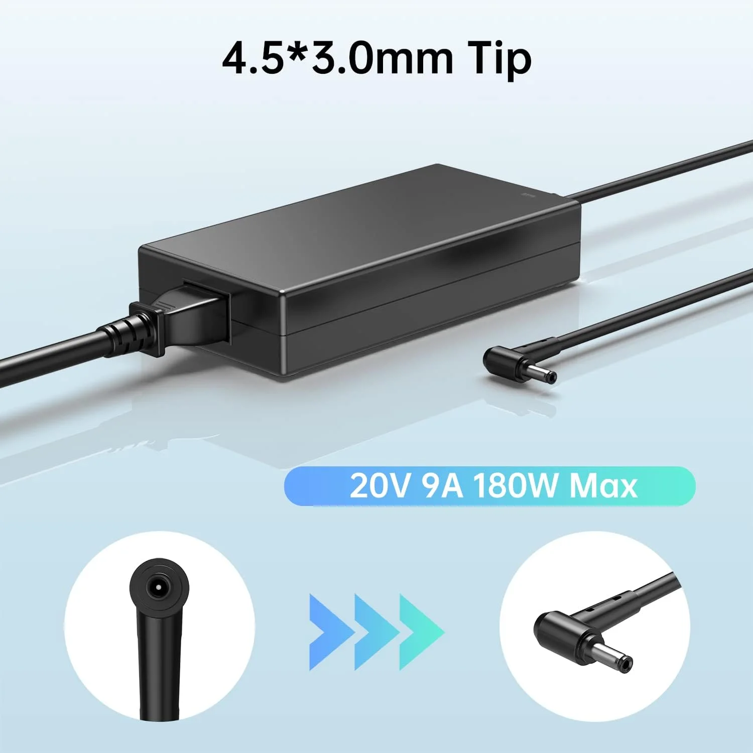 شارژر 180 وات 20 ولت 9 آمپر DONGERDI برای MSI Creator M16، Stealth 15M، Crosshair Sword 15 17، GF66 GF76 GL66 GL76، A17-180P4B A18-150P1A