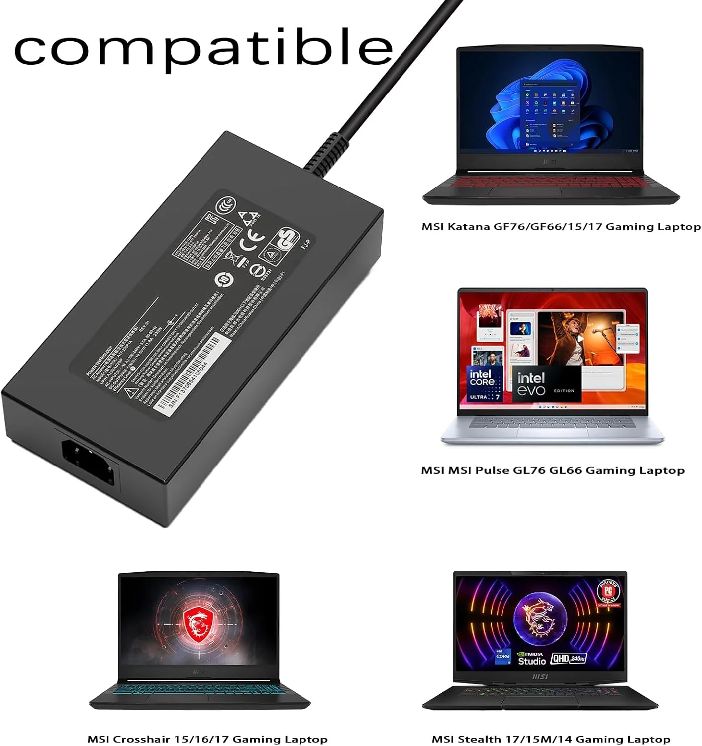 آداپتور AC 240W برای لپ تاپ های گیمینگ MSI Pulse GL76 GL66 Katana GF76 GF66 15 17 Crosshair 15 16 17 Stealth 17 15M 14 Studio Sword 15 17 Delta 15 CreatorPro M16 M17 MS-14K1 MS-17K3 آداپتور AC 240W برای لپ تاپ های گیمینگ MSI Pulse GL76 GL66 Katana GF76 GF66 15 17 Crosshair 15 16 17 Stealth 17 15M 14 Studio Sword 15 17 Delta 15 CreatorPro M16 M17 MS-14K1 MS-17K3