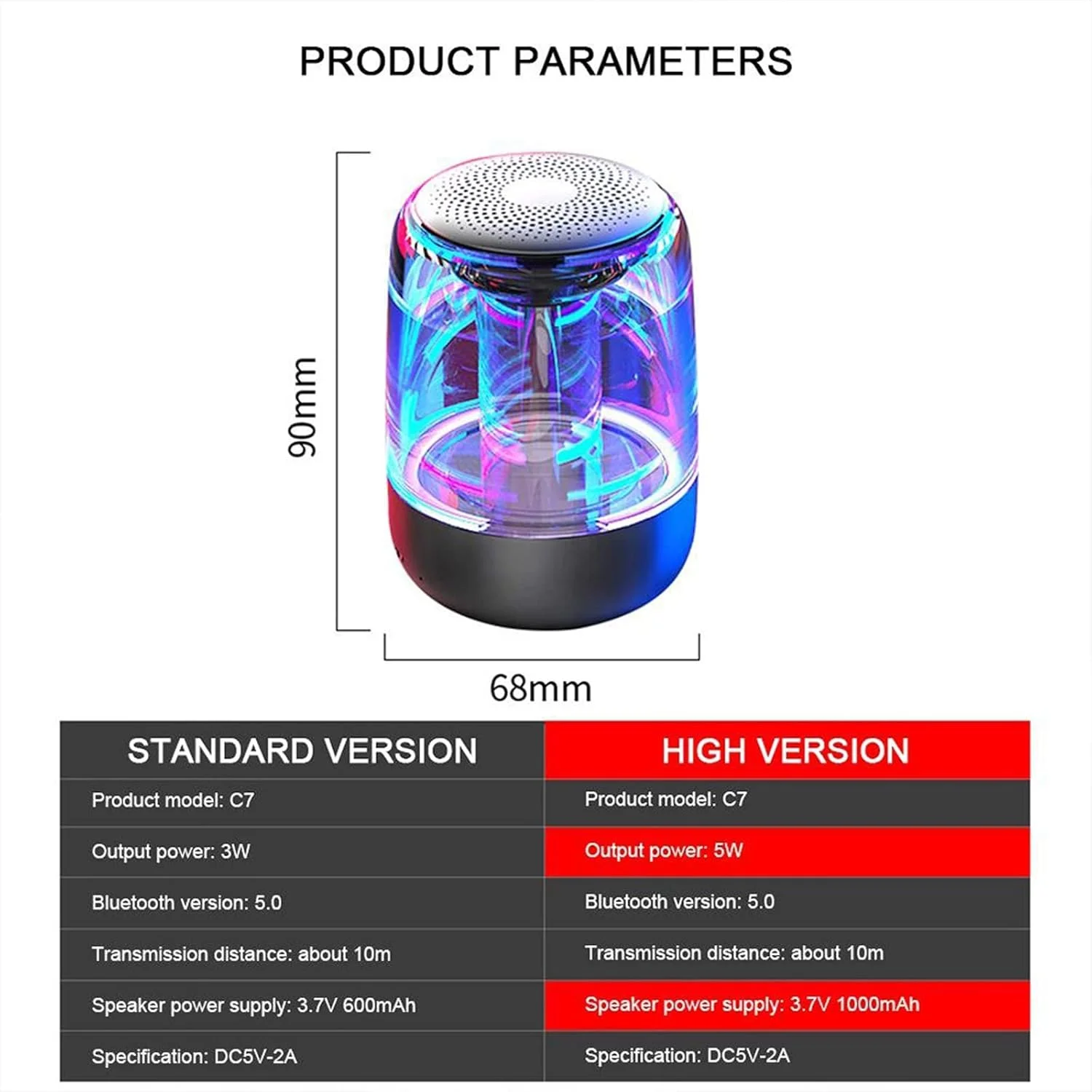 اسپیکر بلوتوثی کوچک ZURBAA، کیت اسپیکر بی سیم قابل حمل، نور LED، کاهش نویز هوشمند، میکروفون هندزفری مناسب فضای باز اسپیکر بلوتوثی کوچک ZURBAA، کیت اسپیکر بی سیم قابل حمل، نور LED، کاهش نویز هوشمند، میکروفون هندزفری مناسب فضای باز