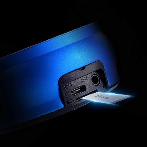 اسپیکر بلوتوثی کوچک قابل حمل ZURBAA، طراحی آلومینیومی لوکس، ساب ووفر استریو بی سیم واقعی، بلندگو با میکروفون برای تلفن های هوشمند (رنگ: آبی تیره)