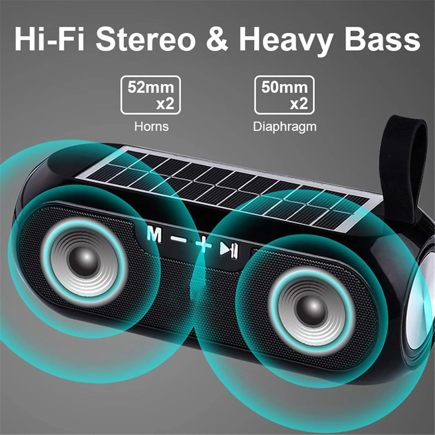 اسپیکر بلوتوثی دستگاه صدا پخش کننده ستونی قابل حمل بی سیم استریو جعبه موسیقی بلندگو ضد آب مناسب فضای باز (رنگ: Hortel)