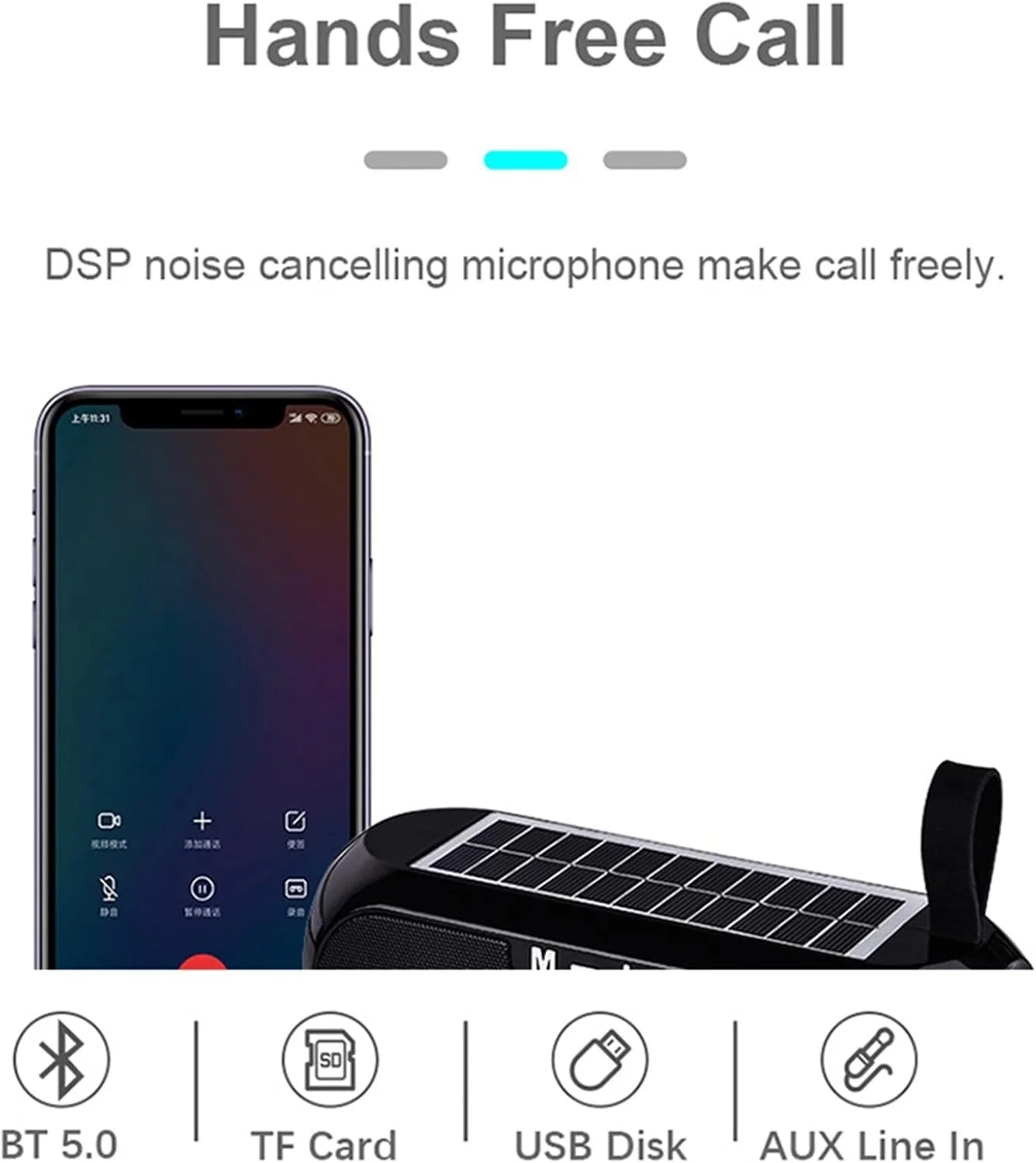 اسپیکر بلوتوثی دستگاه صدا پخش کننده ستونی قابل حمل بی سیم استریو جعبه موسیقی بلندگو ضد آب مناسب فضای باز (رنگ: Hortel)