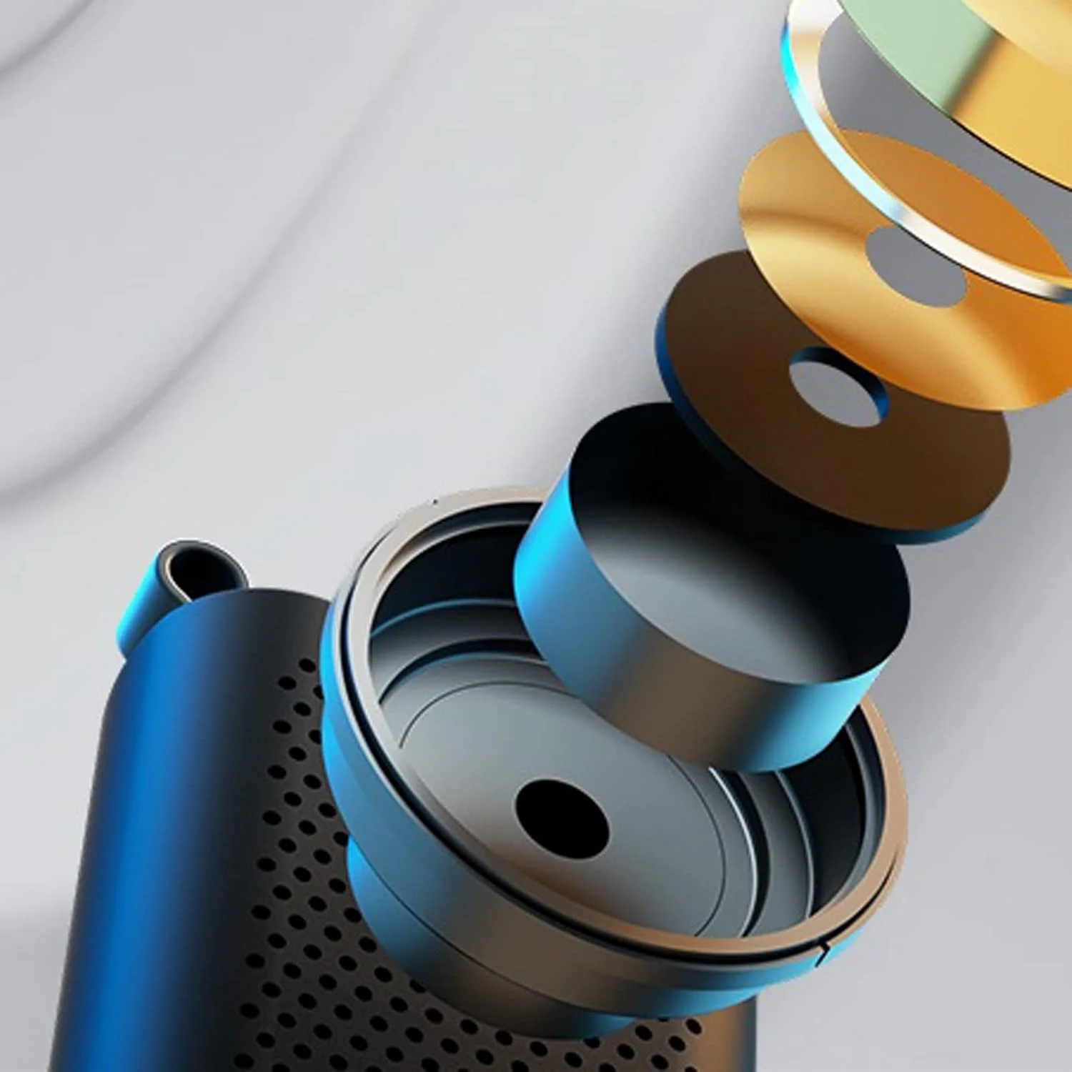 اسپیکر بلوتوث کوچک ZURBAA با میکروفون، رادیاتور باس و کیف حمل مسافرتی (رنگ: Hortelé) اسپیکر بلوتوث کوچک ZURBAA با میکروفون، رادیاتور باس و کیف حمل مسافرتی (رنگ: Hortelé)