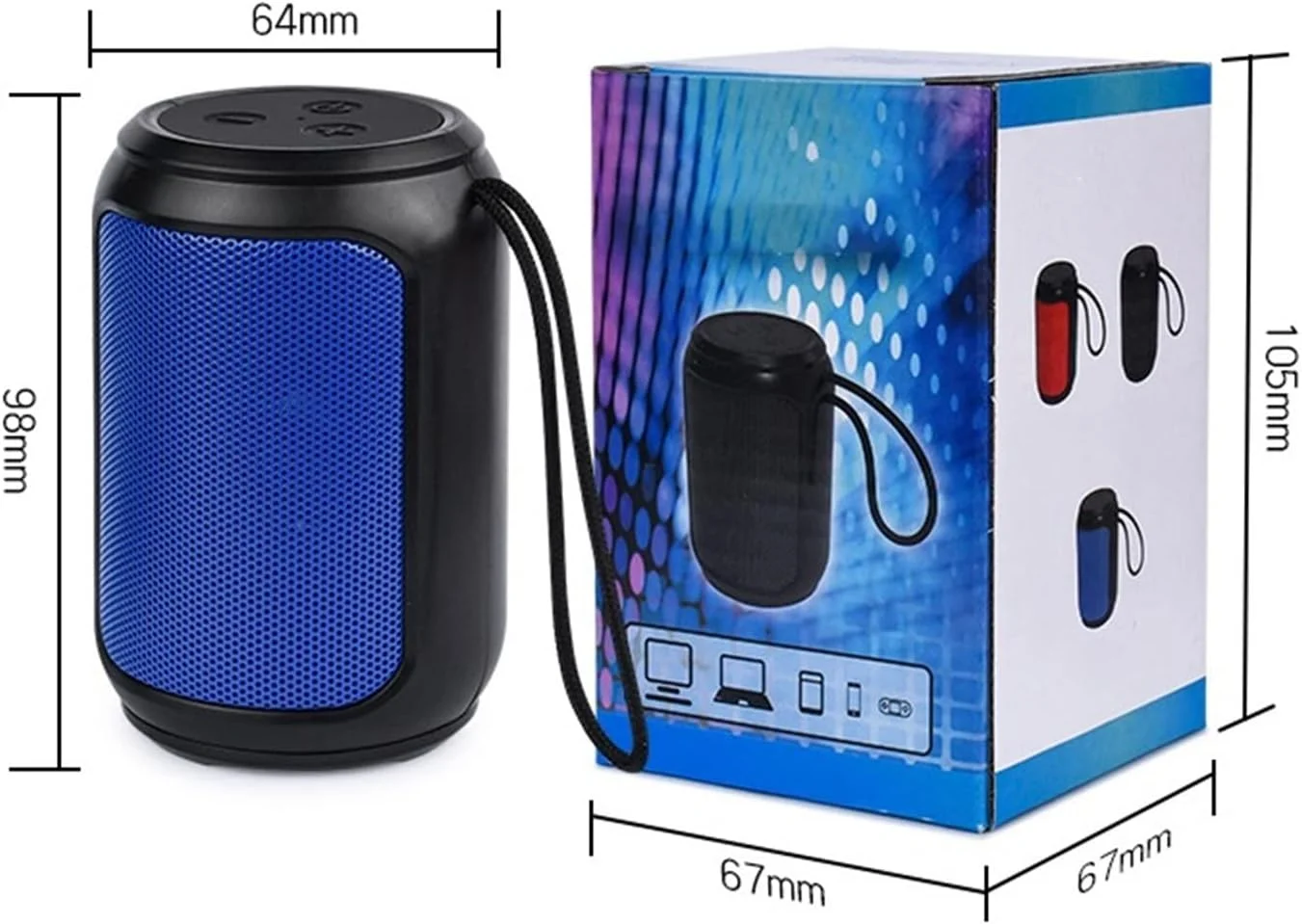 اسپیکر بلوتوثی ZURBAA، اتصال بیسیم، قابل حمل برای فضای باز، استریو صوتی ورزشی، ساب ووفر استریو، صدای فراگیر موسیقی، هدیه خلاقانه اسپیکر بلوتوثی ZURBAA، اتصال بیسیم، قابل حمل برای فضای باز، استریو صوتی ورزشی، ساب ووفر استریو، صدای فراگیر موسیقی، هدیه خلاقانه