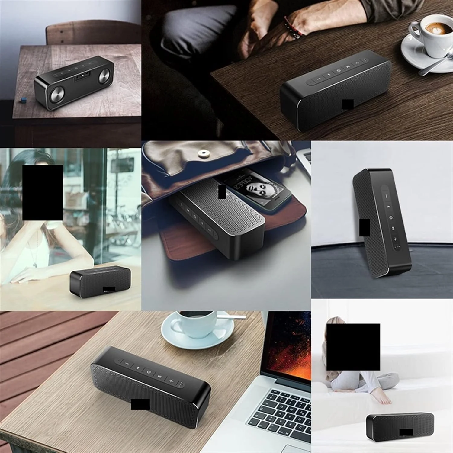 اسپیکر بلوتوثی قابل حمل ZURBAA، اسپیکر استریو بی سیم بوم باکس با پشتیبانی از میکروفون