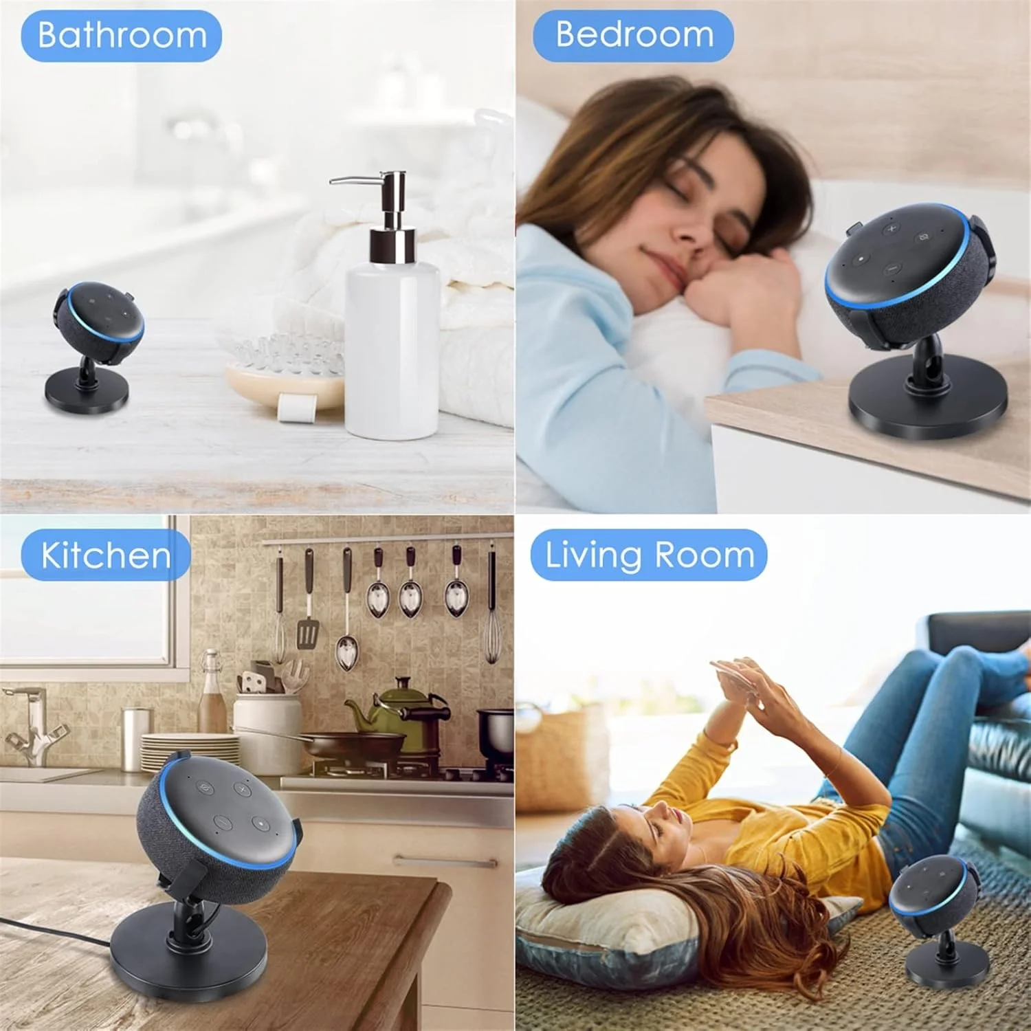 پایه نگهدارنده بلندگو قابل حمل با قابلیت چرخش 360 درجه، پایه رومیزی قابل تنظیم (رنگ: سفید) پایه نگهدارنده بلندگو قابل حمل با قابلیت چرخش 360 درجه، پایه رومیزی قابل تنظیم (رنگ: سفید)