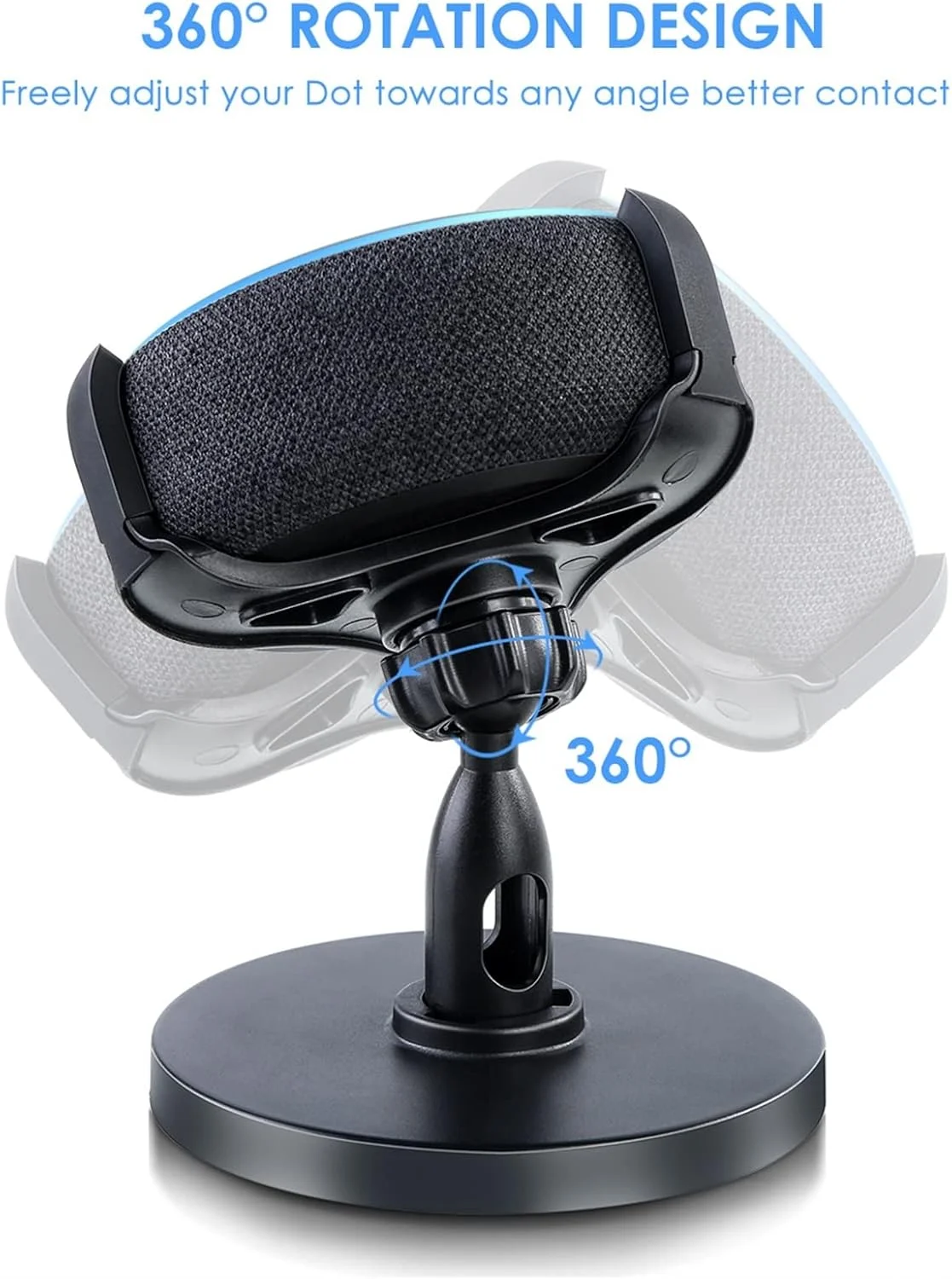 پایه نگهدارنده اسپیکر قابل حمل با قابلیت چرخش 360 درجه، پایه رومیزی قابل تنظیم (رنگ: سفید) پایه نگهدارنده اسپیکر قابل حمل با قابلیت چرخش 360 درجه، پایه رومیزی قابل تنظیم (رنگ: سفید)