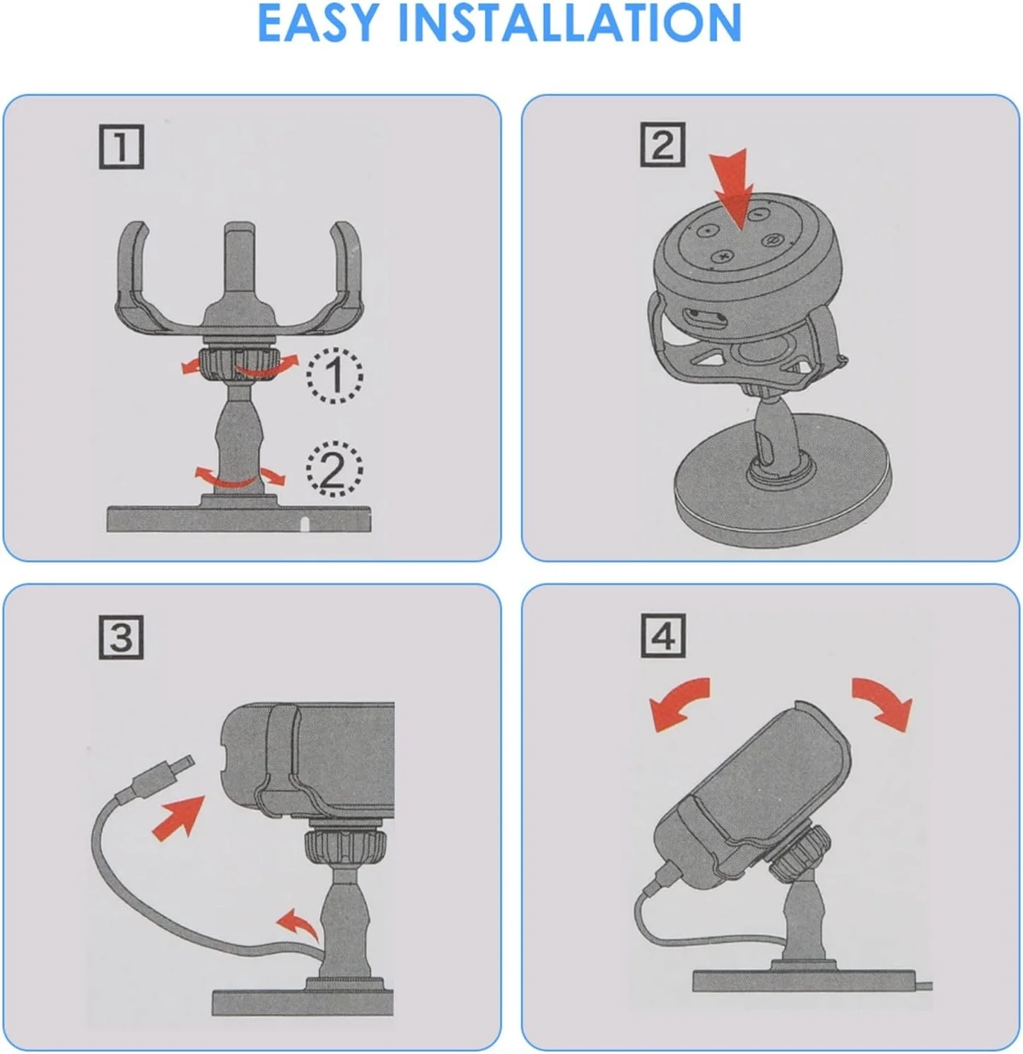 پایه نگهدارنده بلندگو قابل حمل با قابلیت چرخش 360 درجه، پایه رومیزی قابل تنظیم (رنگ: سفید) پایه نگهدارنده بلندگو قابل حمل با قابلیت چرخش 360 درجه، پایه رومیزی قابل تنظیم (رنگ: سفید)