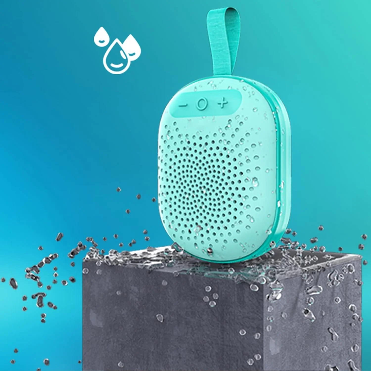 اسپیکر بلوتوثی ضد آب قابل حمل ورزشی ZURBAA با USB برای موبایل، لپ تاپ و تبلت (رنگ: Hortelé)