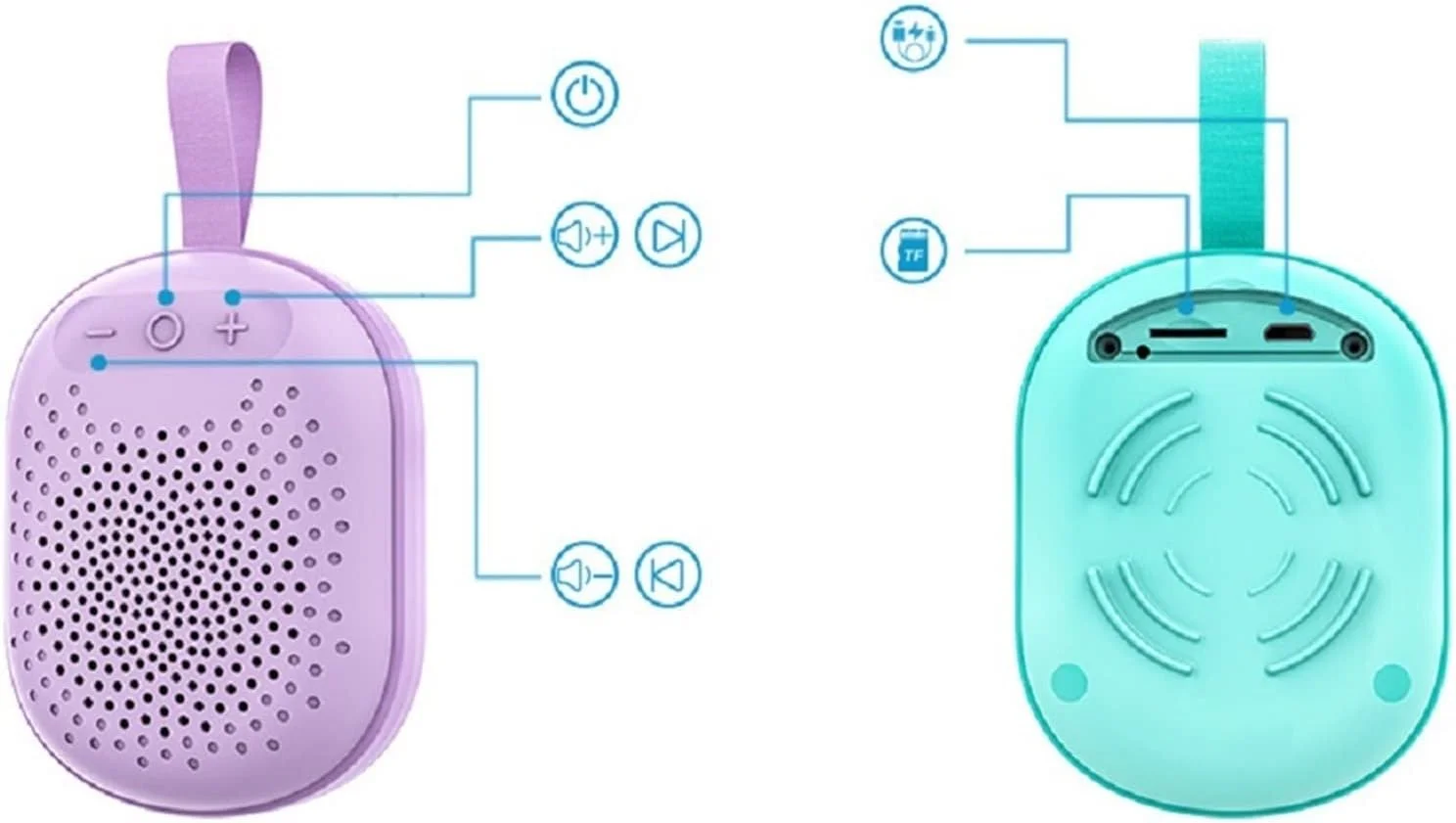 اسپیکر کوچک ZURBAA، ساب ووفر قابل حمل بی سیم، بلوتوثی، ضد آب، مناسب فضای باز، استریو اسپیکر کوچک ZURBAA، ساب ووفر قابل حمل بی سیم، بلوتوثی، ضد آب، مناسب فضای باز، استریو