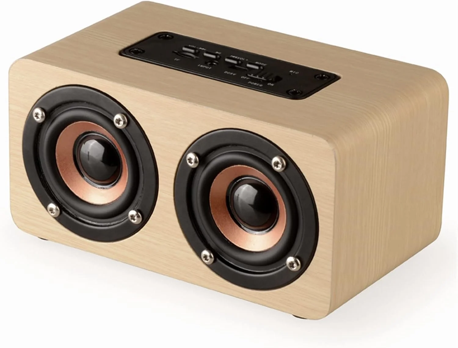 اسپیکر بلوتوثی بی سیم چوبی دستگاه پخش صدا قابل حمل با باس شوک