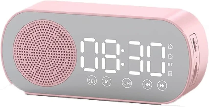 اسپیکر بلوتوثی بی سیم ماشین صدا، ساعت، آلارم دوگانه، پشتیبانی از کارت TF، رادیو FM، ساندبار، جعبه موسیقی بلوتوث (رنگ: صورتی) اسپیکر بلوتوثی بی سیم ماشین صدا، ساعت، آلارم دوگانه، پشتیبانی از کارت TF، رادیو FM، ساندبار، جعبه موسیقی بلوتوث (رنگ: صورتی)