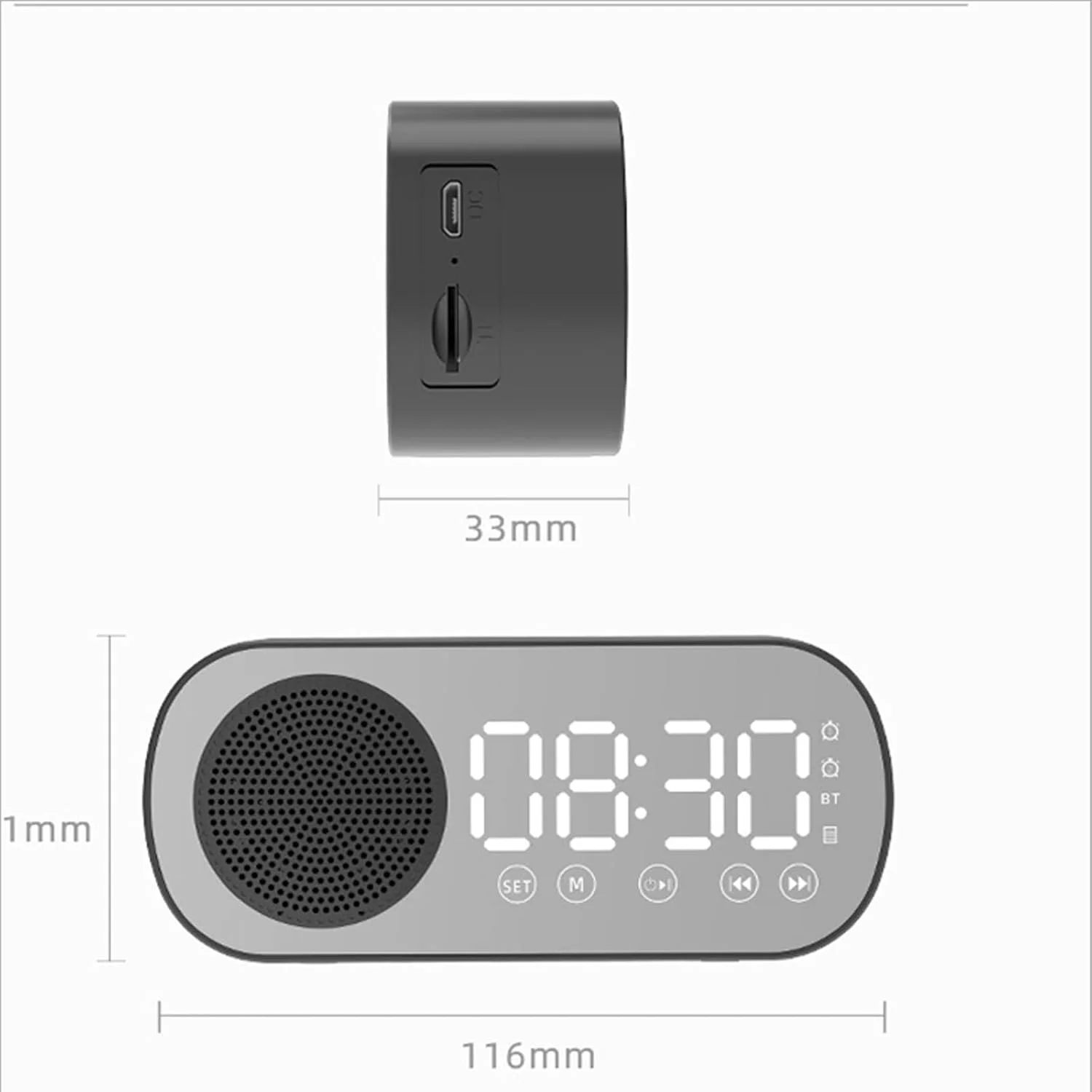 اسپیکر بلوتوثی بی سیم ماشین صدا، ساعت، آلارم دوگانه، پشتیبانی از کارت TF، رادیو FM، ساندبار، جعبه موسیقی بلوتوث (رنگ: صورتی) اسپیکر بلوتوثی بی سیم ماشین صدا، ساعت، آلارم دوگانه، پشتیبانی از کارت TF، رادیو FM، ساندبار، جعبه موسیقی بلوتوث (رنگ: صورتی)
