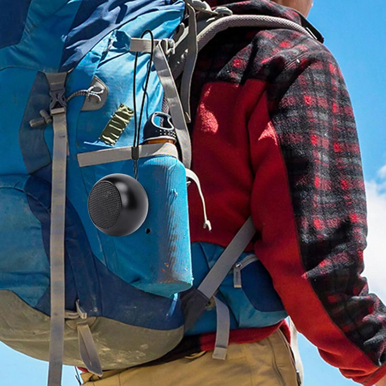 اسپیکر کوچک XUMIUZIY، اسپیکر بلوتوث 5.3 با صدای استریو فراگیر 360 درجه و صدای باس، اسپیکر قابل حمل با بند برای مهمانی، پیاده روی، دوچرخه سواری، ماشین، سفر، برای مردان، زنان (مشکی)