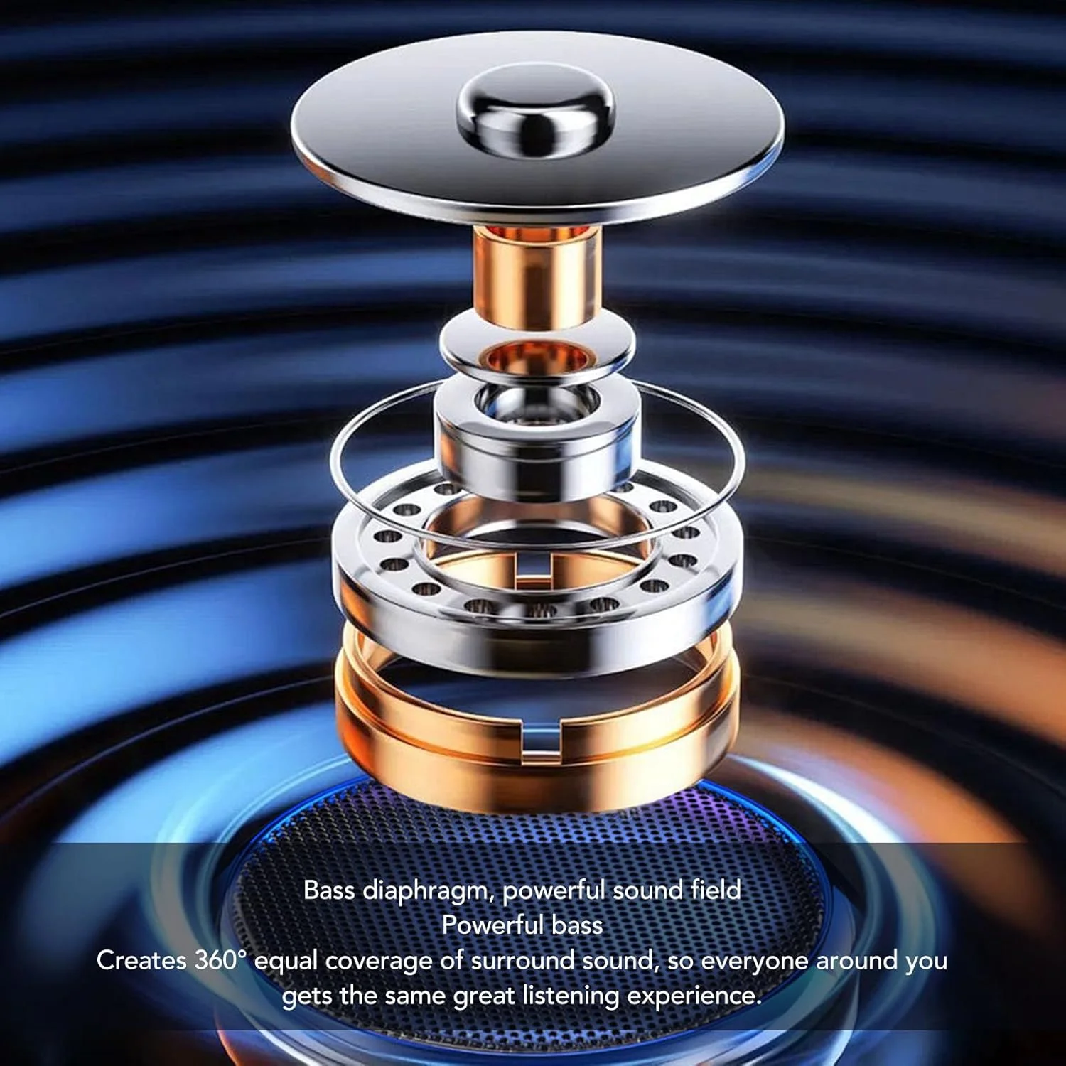 اسپیکر کوچک، اسپیکر بلوتوث 5.3 با صدای استریو فراگیر 360 درجه و صدای باس، اسپیکر قابل حمل با بند برای مهمانی، پیاده روی، دوچرخه سواری، ماشین، سفر، برای مردان، زنان (مشکی)