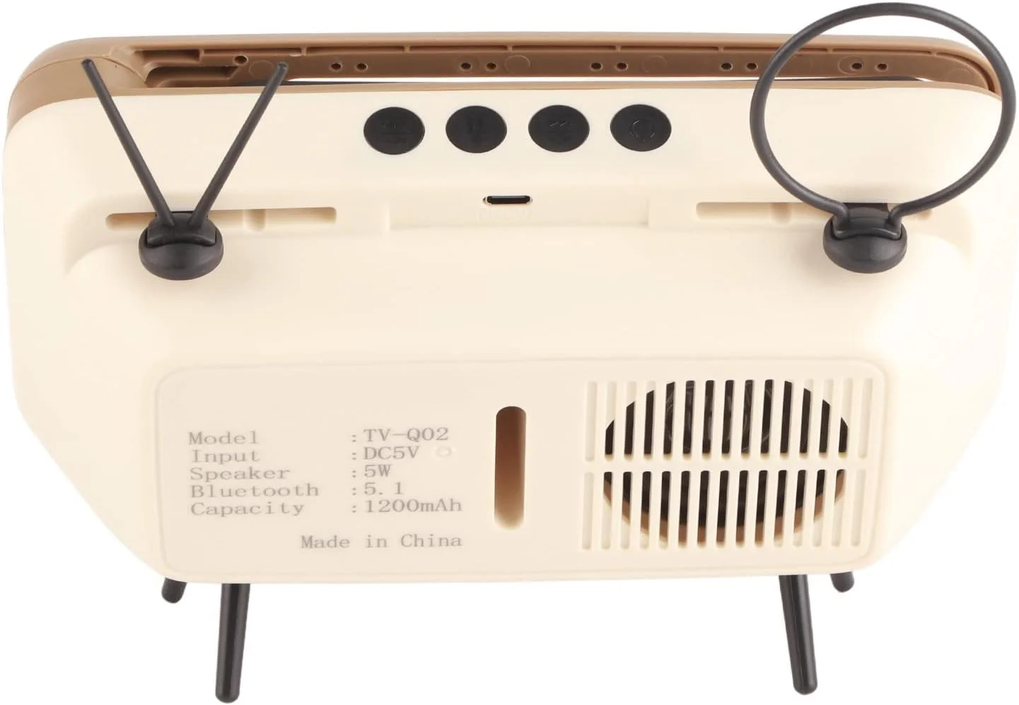 اسپیکر طرح تلویزیون قدیمی XUMIUZIY، بلندگو برای پایه تلفن همراه زیر 6 اینچ، اسپیکر استریو HD طرح تلویزیون قدیمی، قابل حمل (خاکستری)