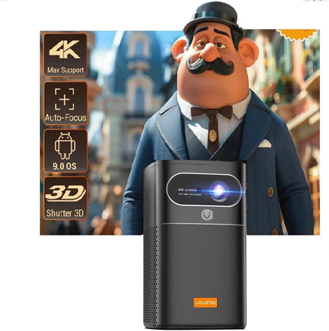 پروژکتور مینی هوشمند سینمای خانگی 4K 3D اندروید WiFi قابل حمل 1080P Full HD ویدئو LED DLP با باتری پروژکتور مینی هوشمند سینمای خانگی 4K 3D اندروید WiFi قابل حمل 1080P Full HD ویدئو LED DLP با باتری