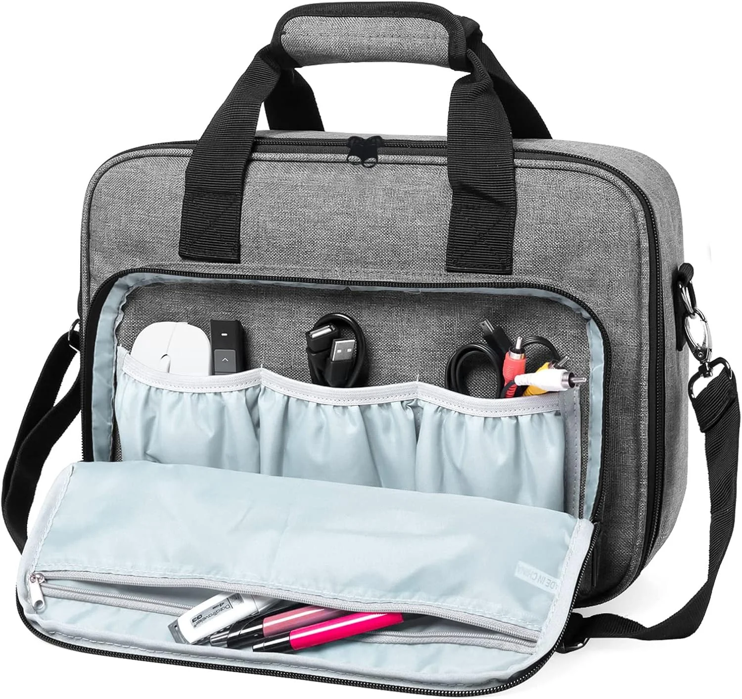 کیف حمل پروژکتور Doksmeria با جیب های نگهداری لوازم جانبی و بند شانه قابل تنظیم، کیف حمل قابل حمل سازگار با اپسون بنکیو ویوسونیک و اکثر مینی پروژکتورها کیف حمل پروژکتور Doksmeria با جیب های نگهداری لوازم جانبی و بند شانه قابل تنظیم، کیف حمل قابل حمل سازگار با اپسون بنکیو ویوسونیک و اکثر مینی پروژکتورها