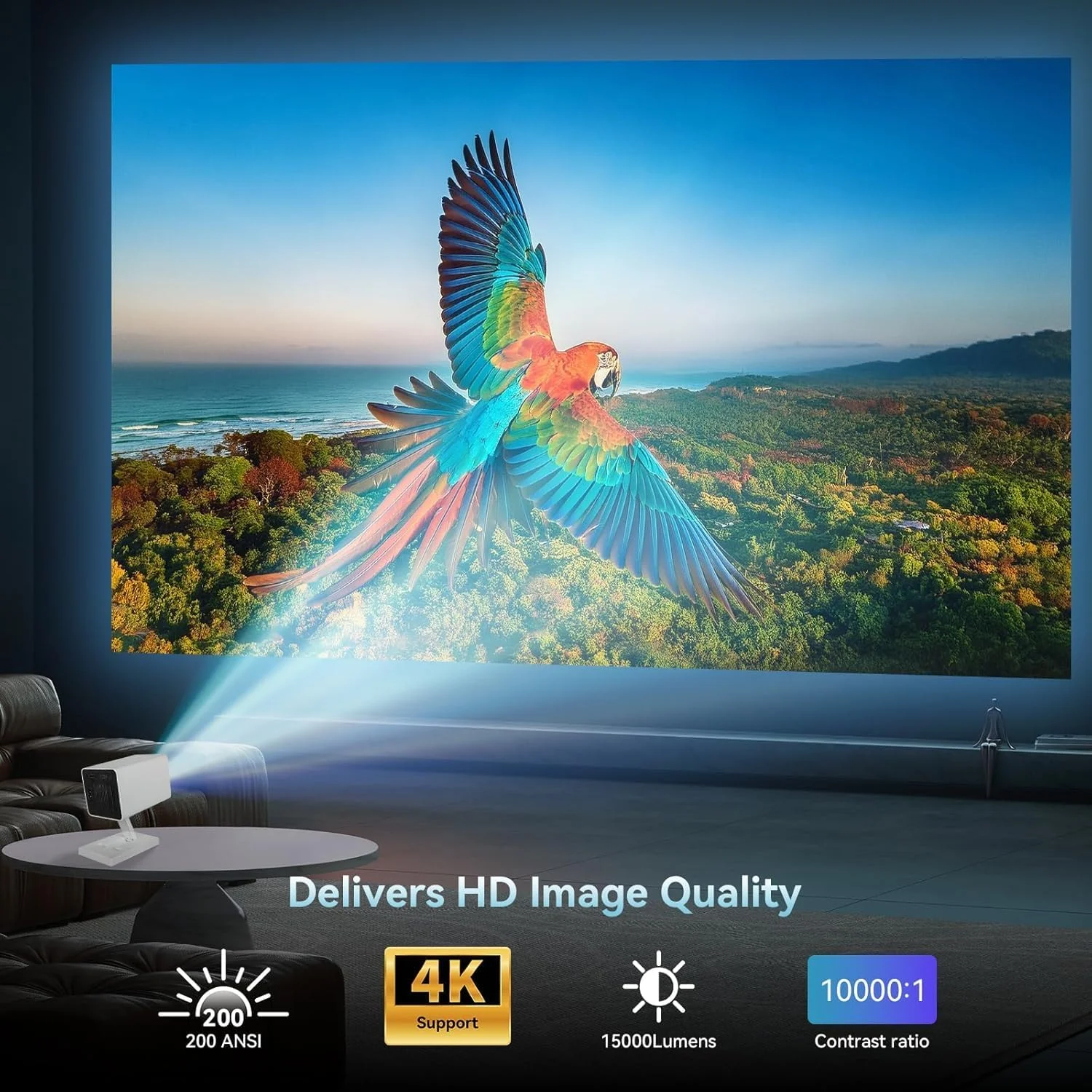 پروژکتور مینی با WiFi 6 و بلوتوث، پشتیبانی از 4K 1080P، پروژکتور قابل حمل با صفحه نمایش 200 اینچی، پروژکتور فیلم سازگار با اصلاح زاویه خودکار برای لپ تاپ، کامپیوتر، تلفن هوشمند پروژکتور مینی با WiFi 6 و بلوتوث، پشتیبانی از 4K 1080P، پروژکتور قابل حمل با صفحه نمایش 200 اینچی، پروژکتور فیلم سازگار با اصلاح زاویه خودکار برای لپ تاپ، کامپیوتر، تلفن هوشمند