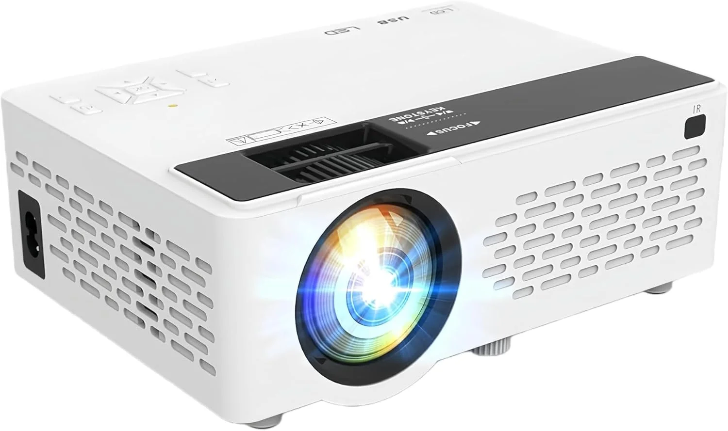 جدیدترین مینی پروژکتور 4K+ سال 2025 با پشتیبانی از 8500 لومن، WiFi 6 بلوتوث 5.2، تصحیح خودکار کیستون، پروژکتور فیلم قابل حمل در فضای باز با دوشاخه بریتانیایی، بلندگوی HIFI، صفحه نمایش HD 200 اینچی