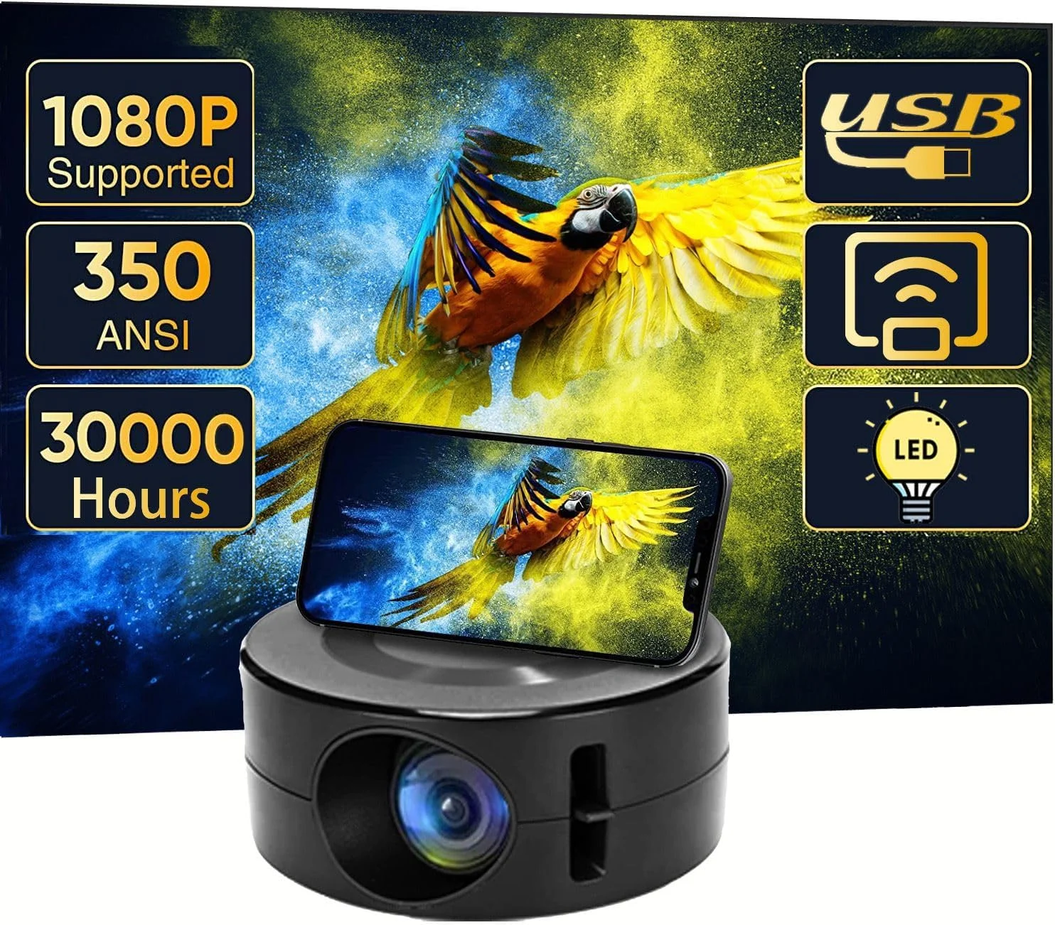 پروژکتور مینی HD قابل حمل با سیستم بلوتوث و بلندگو برای سینمای خانگی چندرسانه ای - پروژکتور ویدئویی و فیلم جیبی پیکو برای تلفن هوشمند، تبلت، لپ تاپ - محافظت از چشم کودکان پروژکتور مینی HD قابل حمل با سیستم بلوتوث و بلندگو برای سینمای خانگی چندرسانه ای - پروژکتور ویدئویی و فیلم جیبی پیکو برای تلفن هوشمند، تبلت، لپ تاپ - محافظت از چشم کودکان