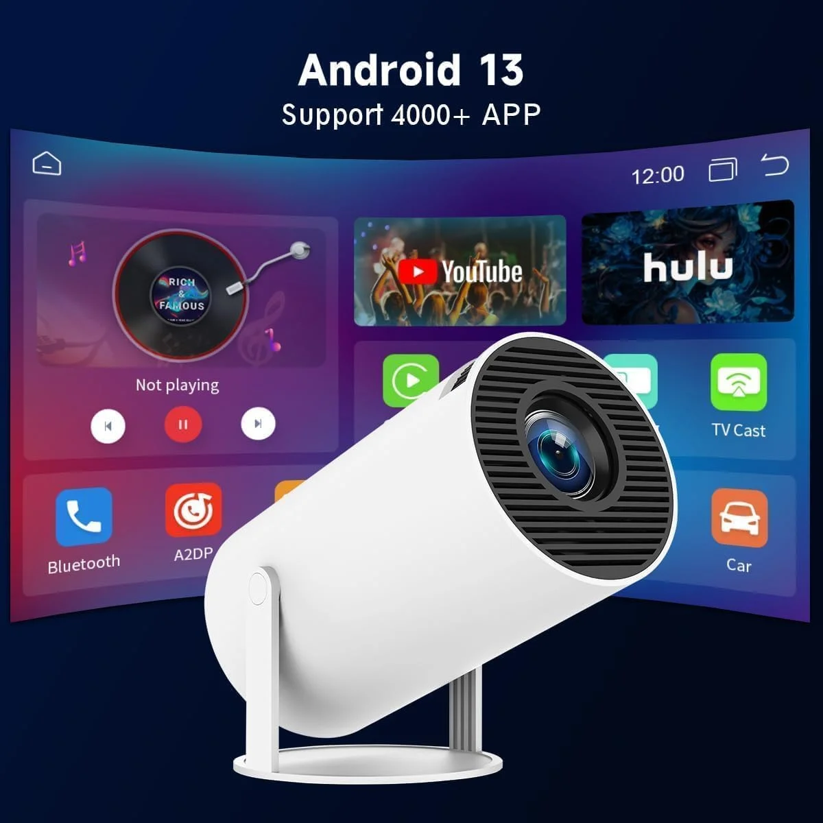 پروژکتور مینی با WIFI 6 و بلوتوث، پشتیبانی از 4K 1080P، پروژکتور قابل حمل، برنامه داخلی، اندروید 11، 150 ANSI، تصحیح خودکار کیستون، پروژکتور ویدئویی صفحه نمایش 40 تا 130 اینچ برای لپ تاپ/کامپیوتر/تلفن هوشمند