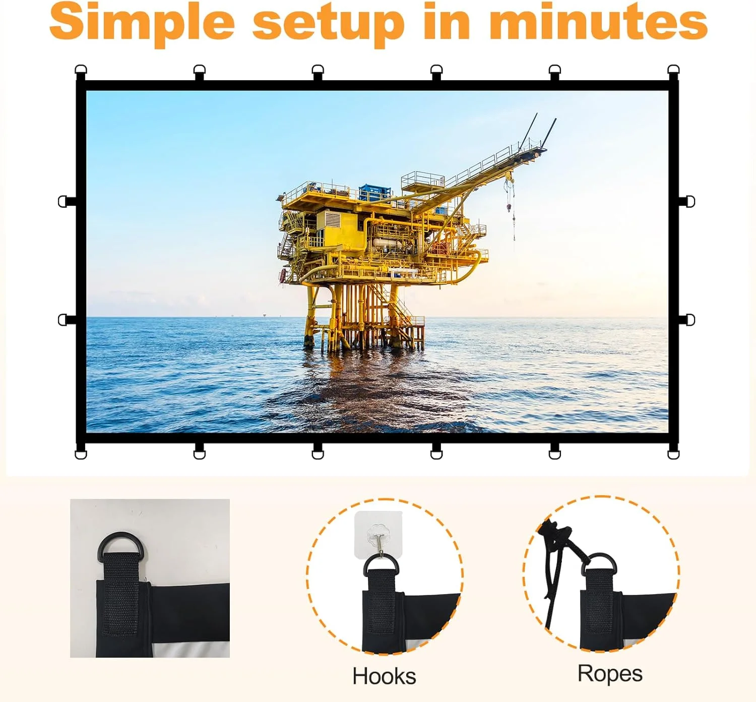 پرده نمایش پروژکتور 120 اینچی OKEDUO، تاشو، قابل شستشو، قابل حمل، پرده نمایش پروژکتور جلو و عقب، ضد چروک، مناسب برای داخل و خارج از خانه، دفتر، مهمانی، کلاس درس