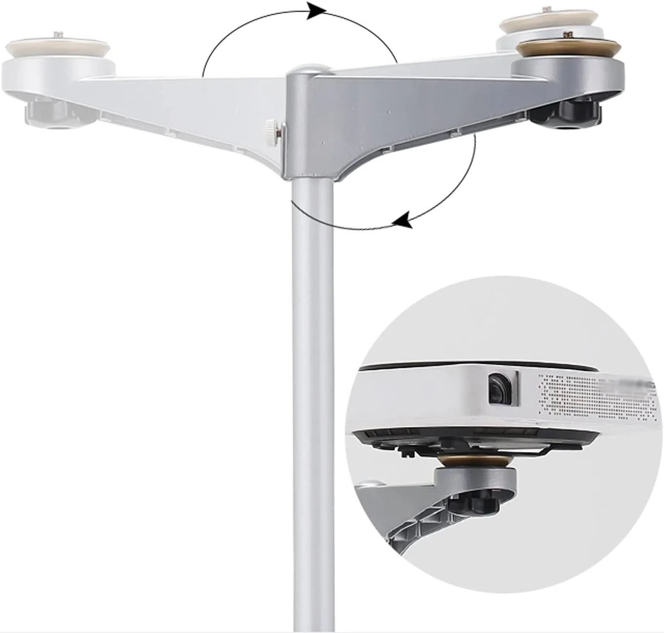 پایه پروژکتور قابل تنظیم با سر توپی چرخان 360 درجه، ارتفاع 60-150 سانتی متر، پایه نصب پروژکتور جهانی، پایه زمینی محکم برای استفاده در خانه و محل کار