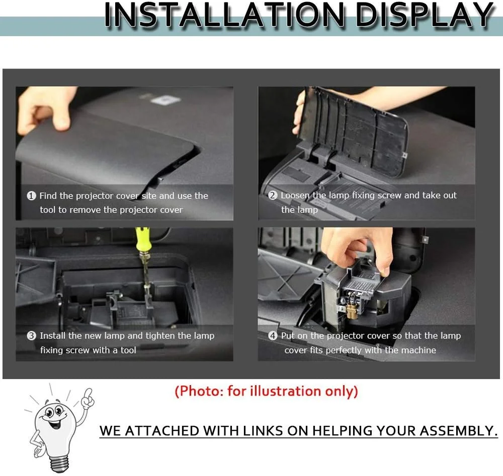 AE-PRO - لامپ/حباب پروژکتور ELPLPs29/PL-297 برای اپسون Everest EMP S1+ EMP S1h EMP S1L EMP TW10H PowerLite Home 10 PowerLite Home 10+