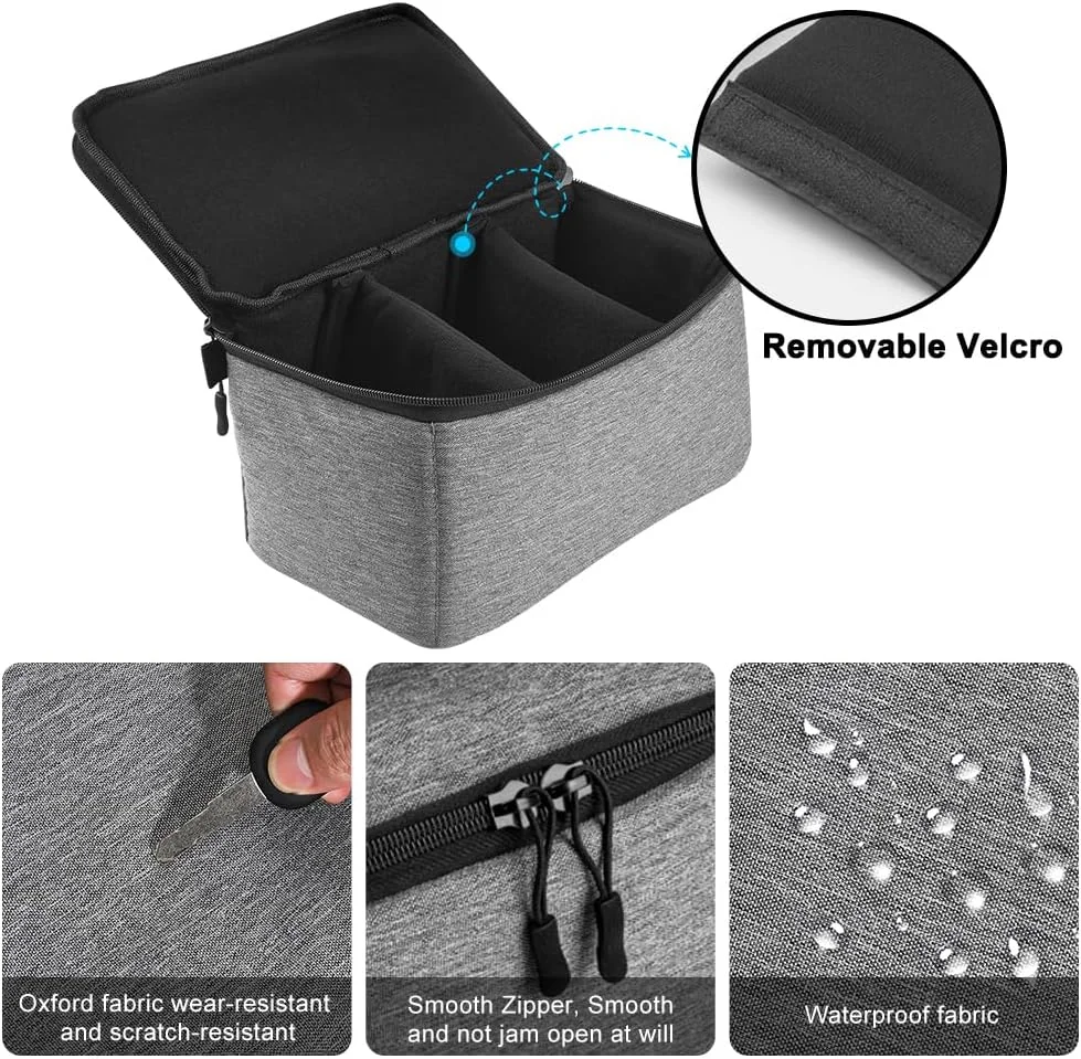 کیف حمل پروژکتور AE-PRO مناسب برای پروژکتورهای Thundeals مدل HY300 Pro HY300W HY320 Mini HY320W TD80W، کیف محافظ و نگهداری پروژکتور مسافرتی کوچک (خاکستری)