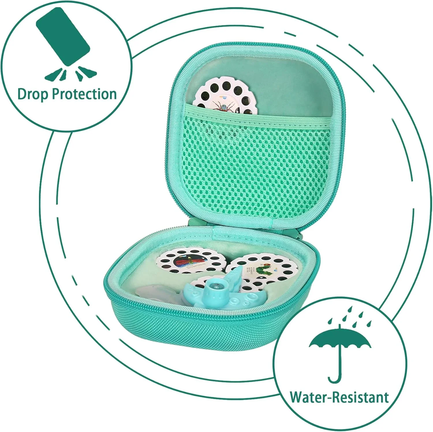 کیف حمل سخت Aenllosi جایگزین برای بسته هدیه پروژکتور کوچک Moonlite، مناسب برای حداکثر 20 حلقه داستان، سازمان دهنده پروژکتور داستان، نعنایی، برای پروژکتور Moonlite