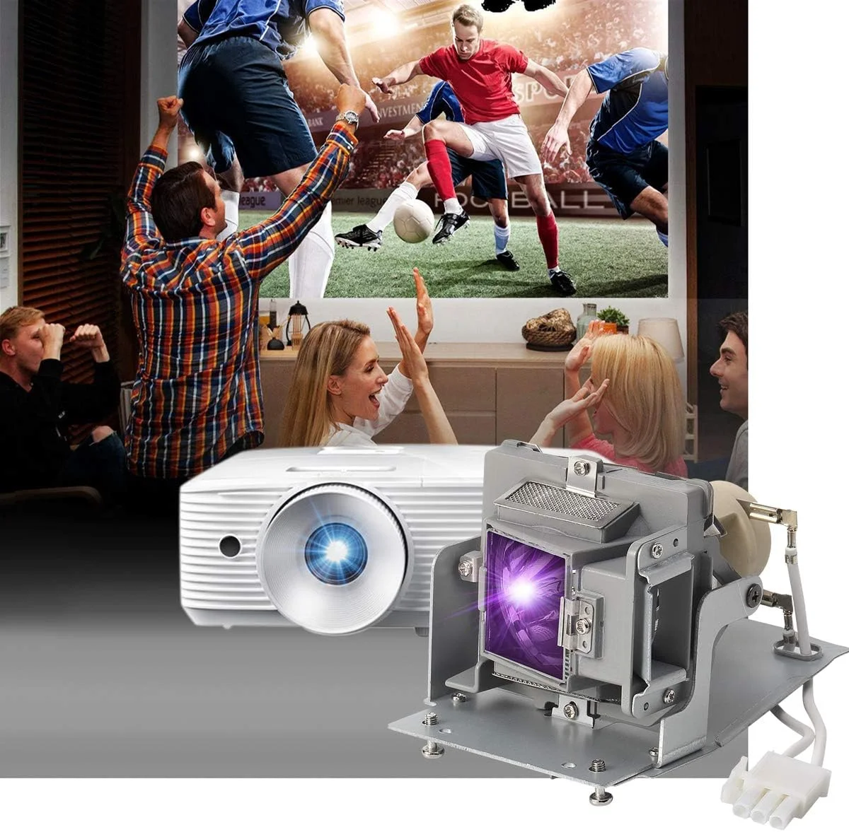 لامپ پروژکتور جایگزین Aimdio 5J.JED05.001 برای پروژکتورهای BenQ W1090 TH683 HT1070 BH302 همراه با محفظه