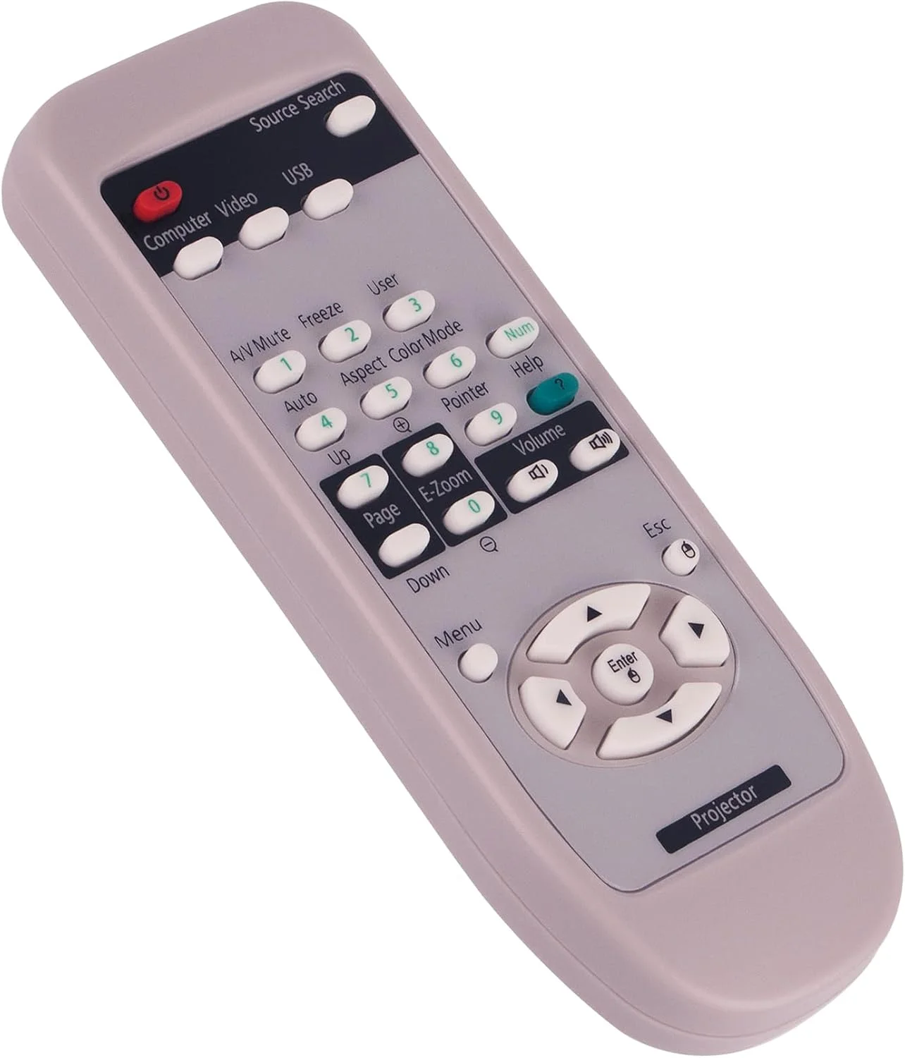 ریموت کنترل جایگزین AIDITIYMI مدل 1515068 1515069 مناسب برای پروژکتورهای اپسون PowerLite 79 84+ 85+ 92 93 95 96W 825+ 826W+ 905 915W 935W 1220 1260 BrightLink 450Wi 455Wi EX31 EX51 EX71 EX3200 EX5200 EX7200