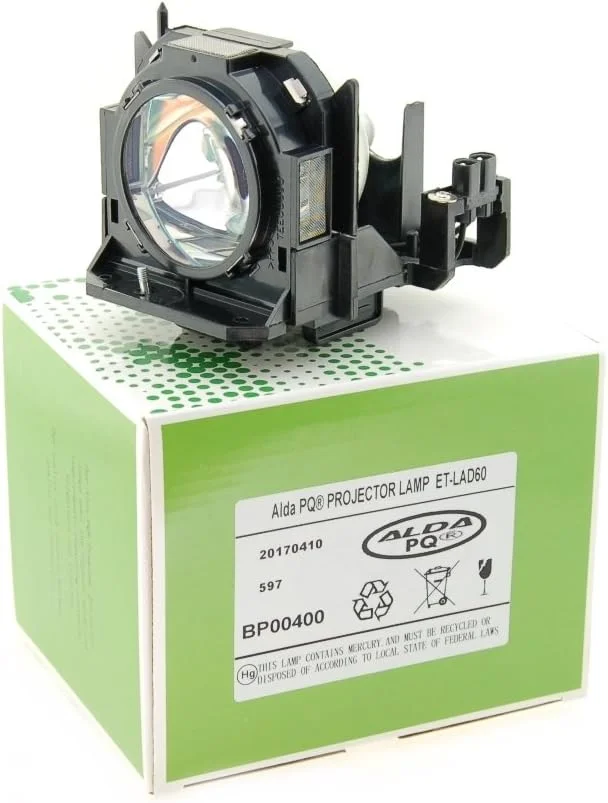 لامپ پروژکتور آلدا PQ Premium سازگار با پروژکتورهای PANASONIC PT-D5000ES, PT-D6000, PT-DW6300, PT-DW640, PT-DX500, PT-DX800, PT-DZ570, PT-DZ6700, ET-LAD60، لامپ با محفظه