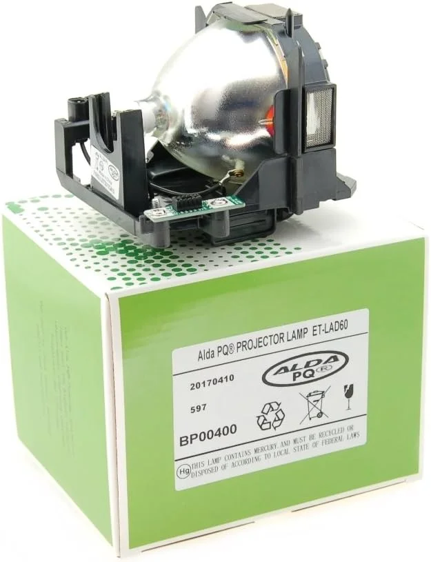 لامپ پروژکتور آلدا PQ Premium سازگار با پروژکتورهای PANASONIC PT-D5000ES, PT-D6000, PT-DW6300, PT-DW640, PT-DX500, PT-DX800, PT-DZ570, PT-DZ6700, ET-LAD60، لامپ با محفظه