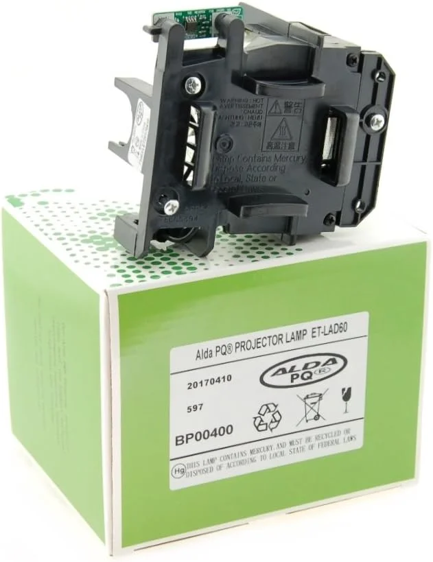 لامپ پروژکتور آلدا PQ Premium سازگار با پروژکتورهای PANASONIC PT-D5000ES, PT-D6000, PT-DW6300, PT-DW640, PT-DX500, PT-DX800, PT-DZ570, PT-DZ6700, ET-LAD60، لامپ با محفظه